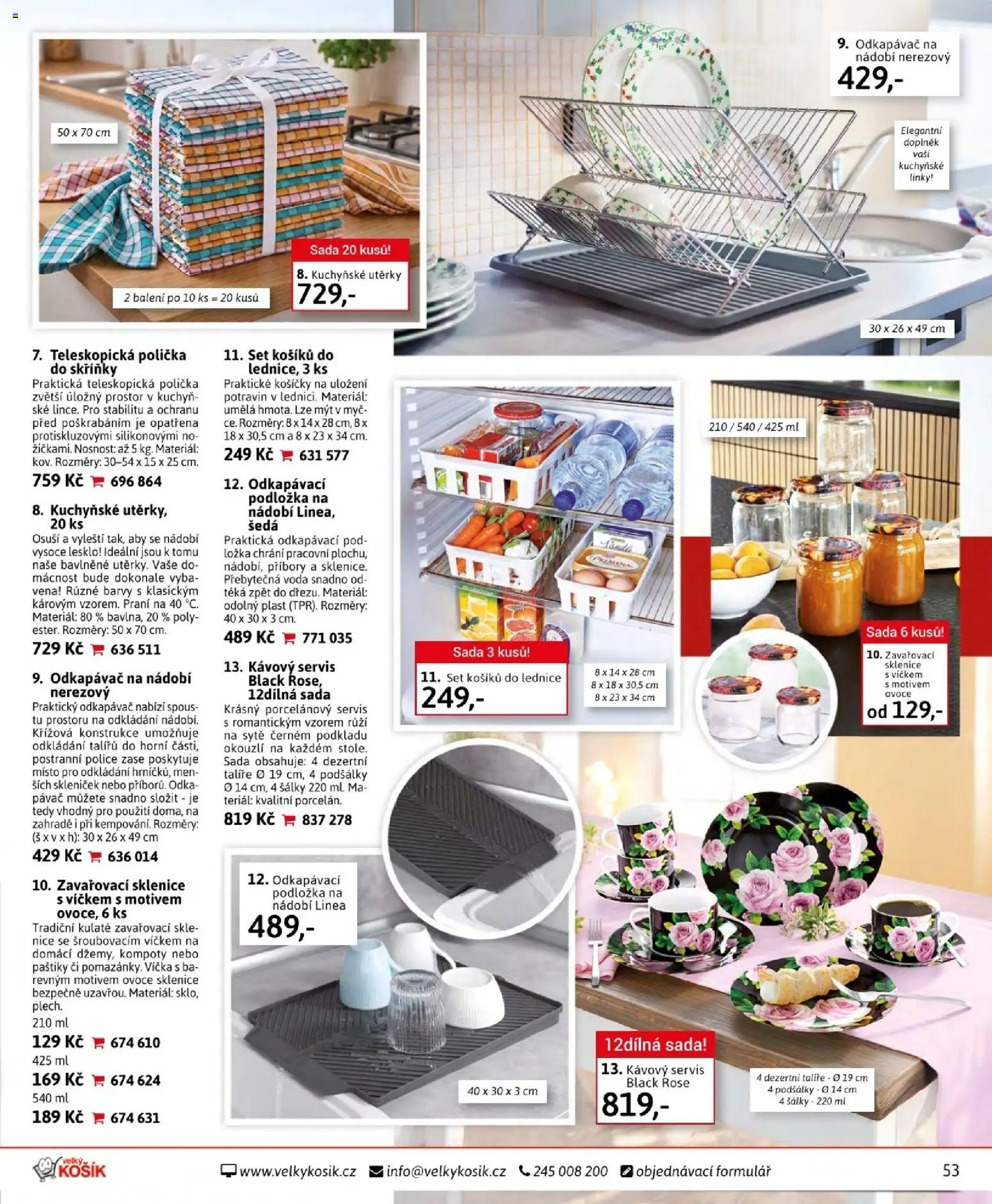 Velký Košík katalog červen 2026 od 01.06.2026 | Strana: 53 | Produkty: Polička, Kuchyňské utěrky, Lednice, Barvy
