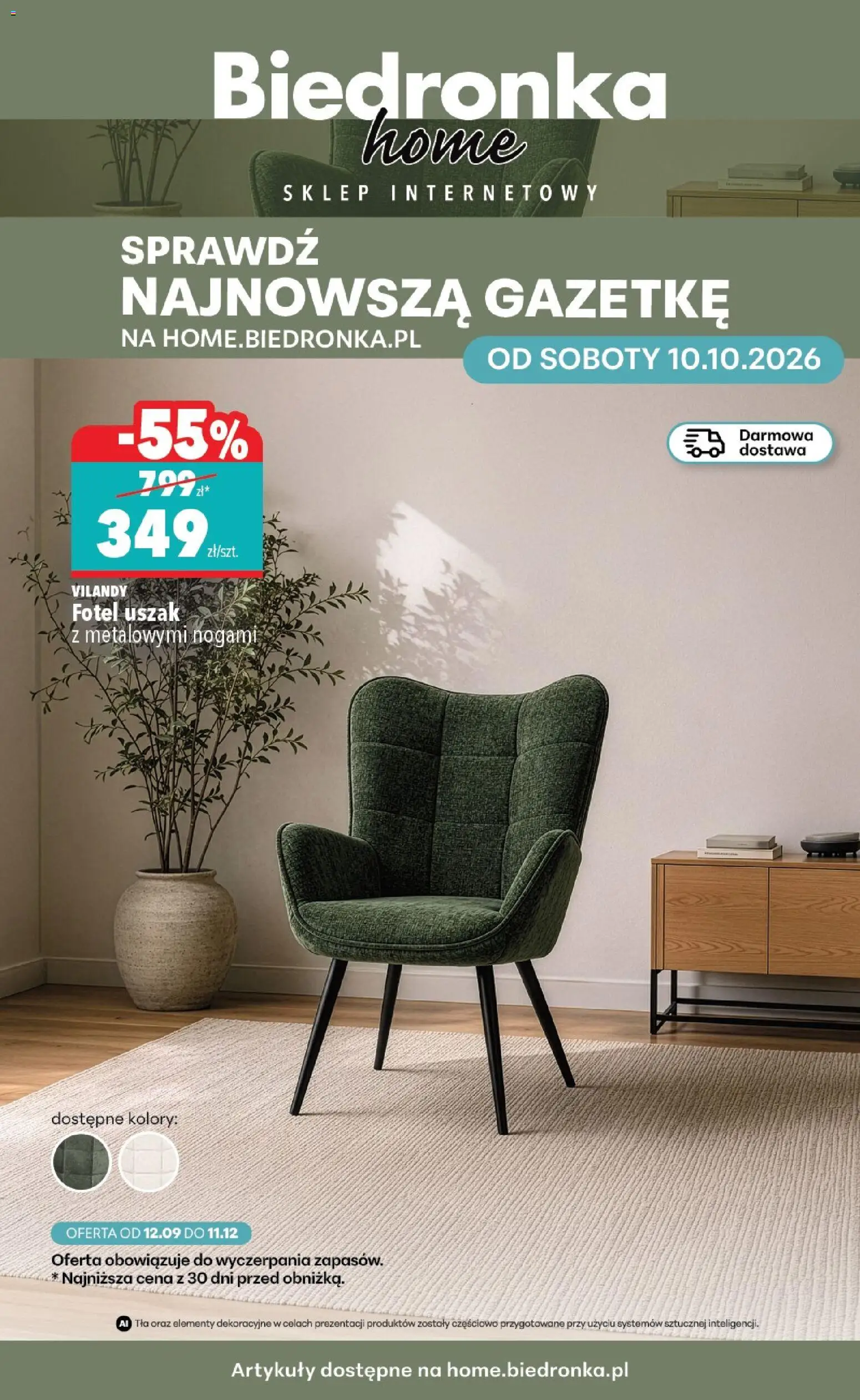 Biedronka gazetka - Home od 10.10.2026 | Strona: 1 | Produkty: Fotel