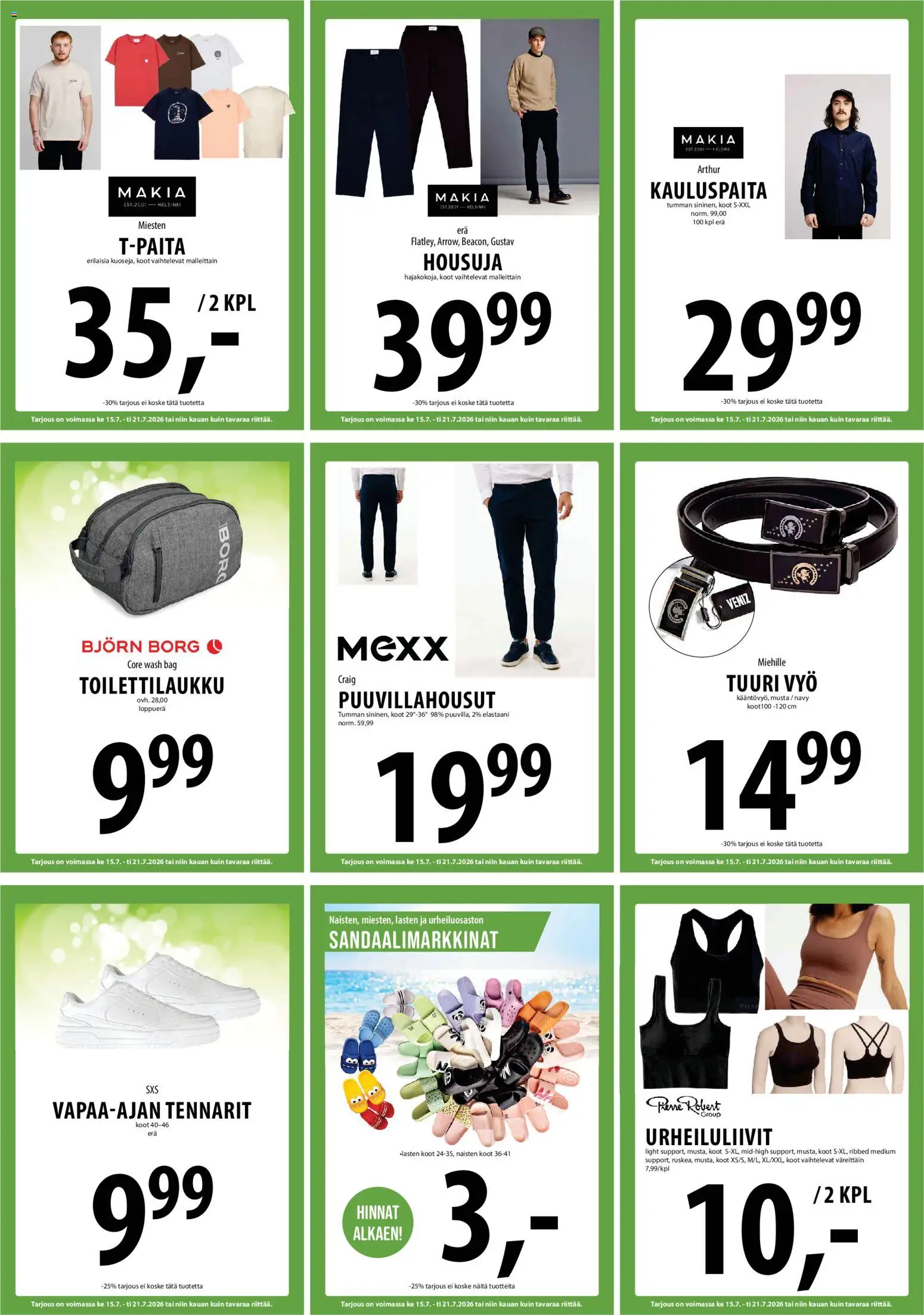 Tuuri tarjoukset – voimassa 15/07/2026 alkaen | Sivu: 24 | Tuotteet: Urheiluliivit, Kauluspaita, Vyö