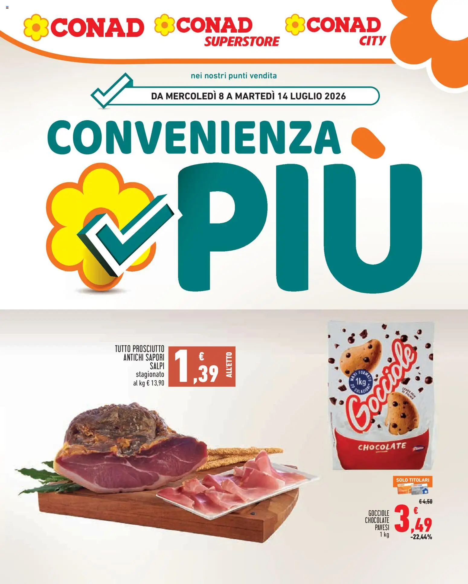 Volantino Conad del 08/07/2026 | Pagina: 1 | Prodotti: Prosciutto