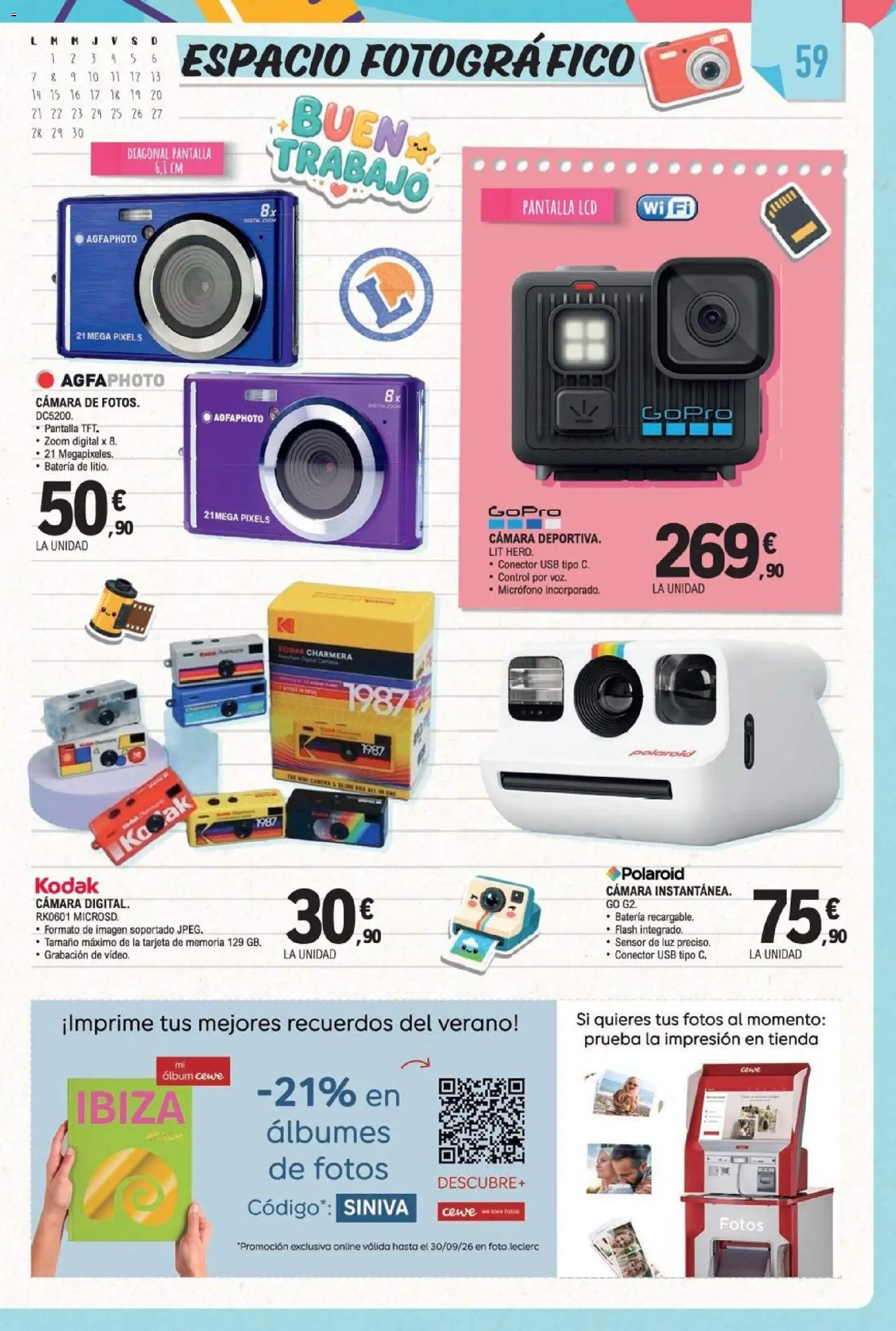 E.Leclerc Miranda de Ebro │ válido desde el 10/08/2026 | Página: 59 | Productos: Conector, Tarjeta de memoria, Micrófono, Batería