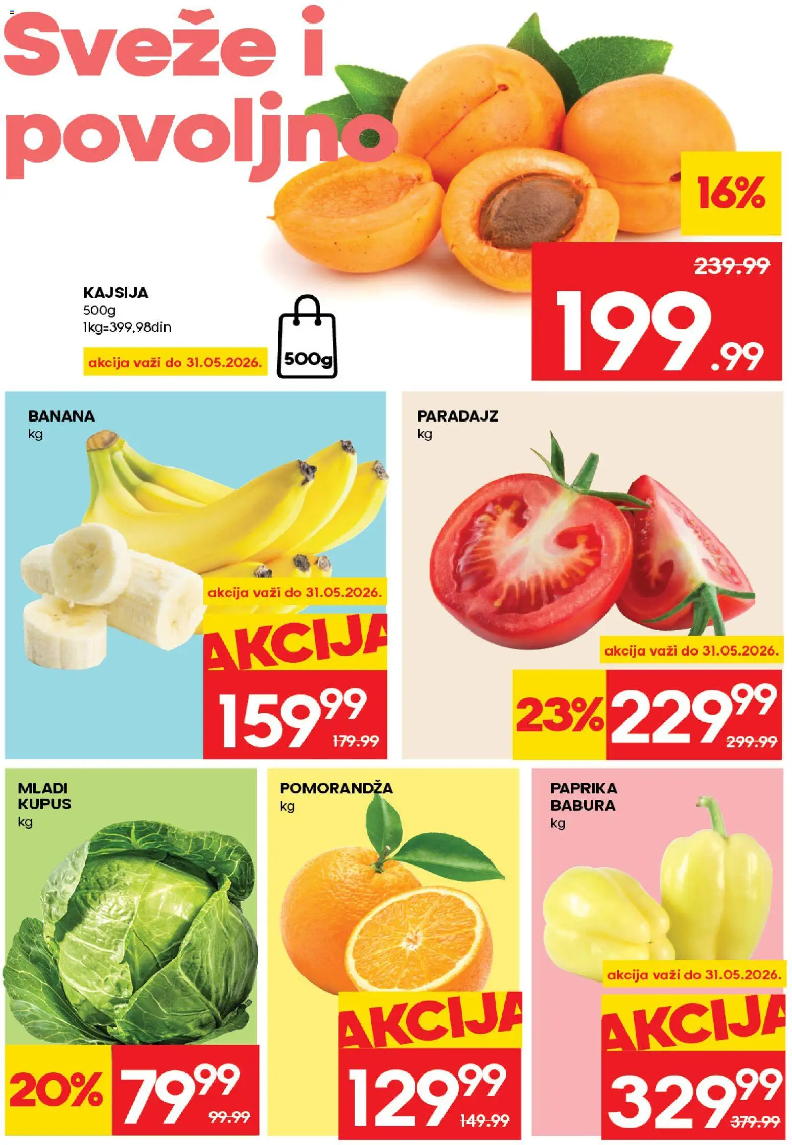 Roda katalog - važi od 28.05.2026 | Strana: 2 | Proizvode: Banana, Kajsija, Kupus, Paradajz