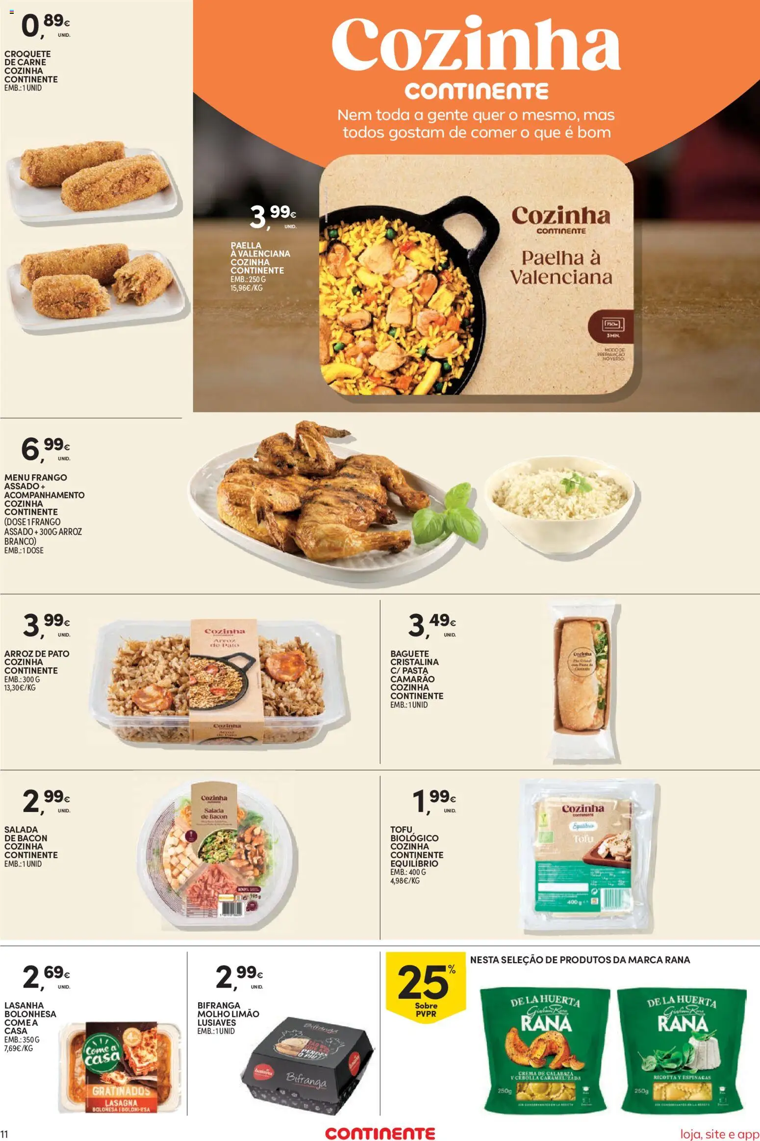 Continente Semanal Continente Bom Dia │ válido de 21/07/2026 | Página: 11 | Produtos: Frango, Lasanha, Arroz, Salada