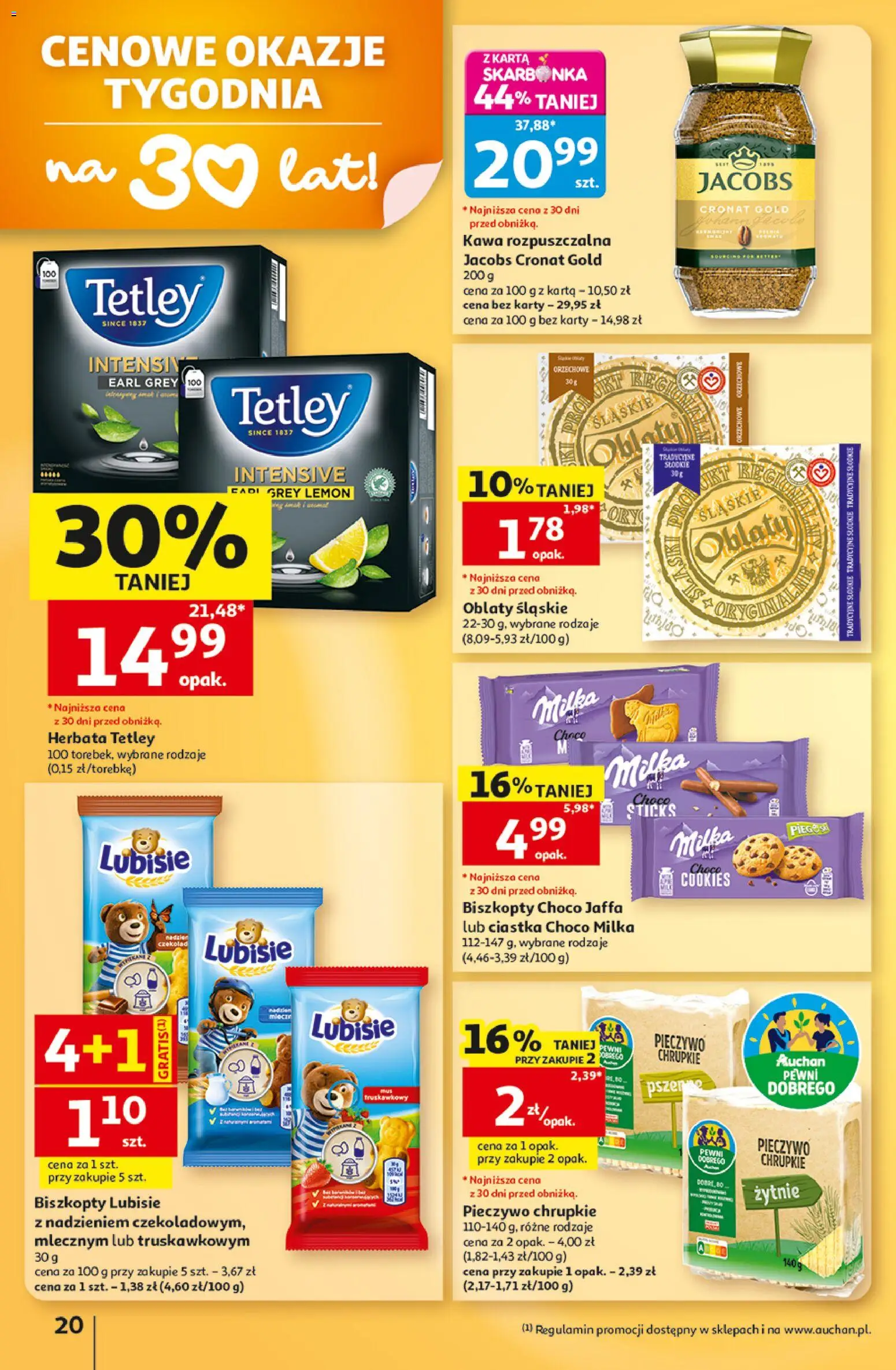 Auchan gazetka - Hipermarket od 15.10.2026 | Strona: 20 | Produkty: Karta, Jacobs cronat gold, Herbata, Ciastka