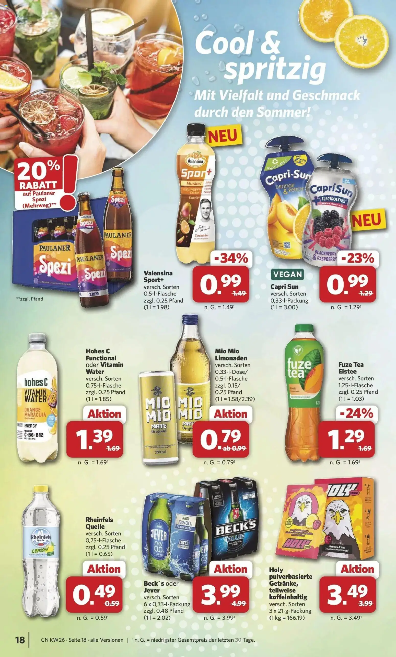 Combi Prospekt Steinhagen – gültig ab 22.06.2026 | Seite: 21 | Produkte: Fuze tea, Paulaner spezi, Jever, Paulaner