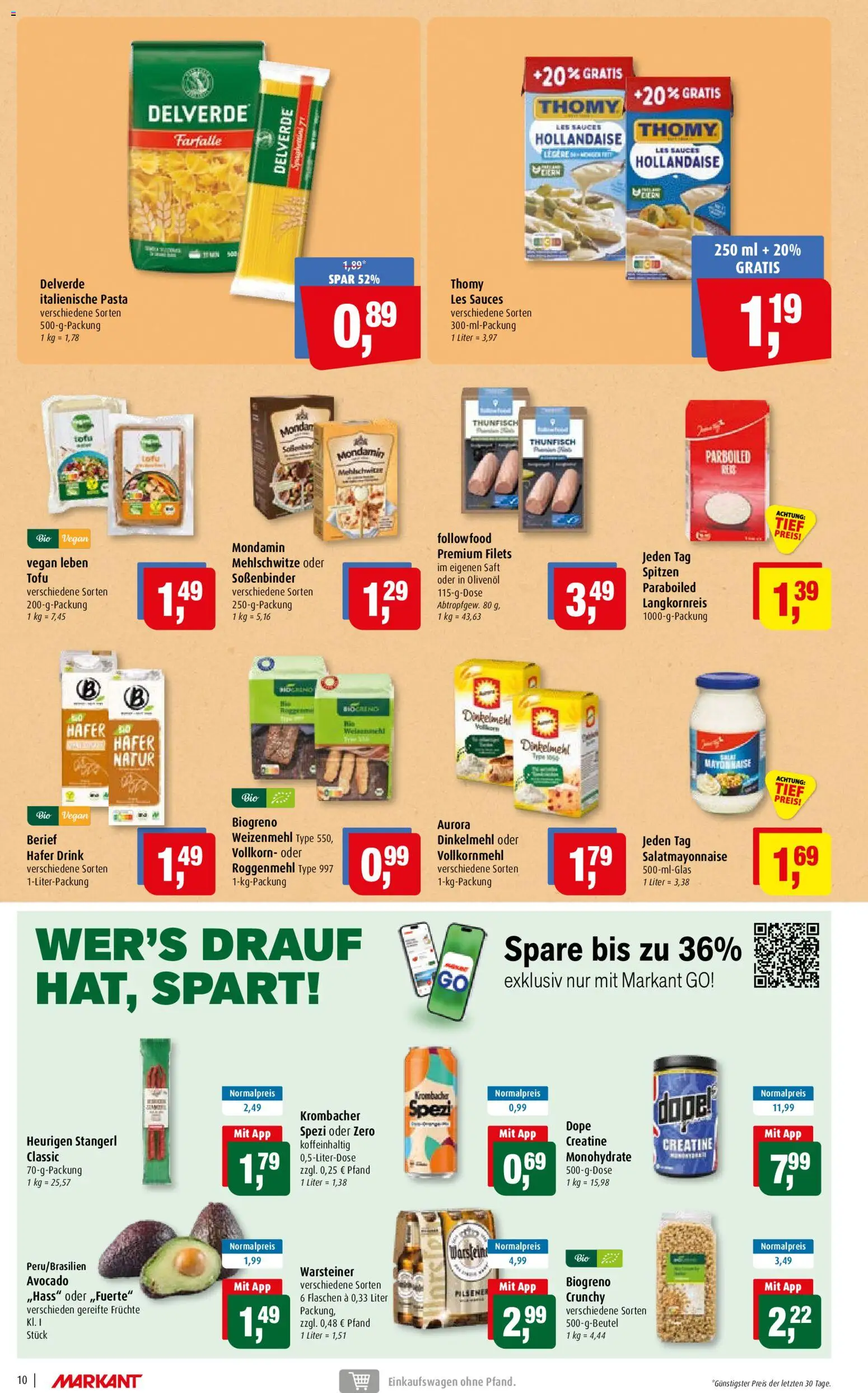Markant Prospekt – gültig ab 12.10.2026 | Seite: 10 | Produkte: Thunfisch, Avocado, Warsteiner, Krombacher