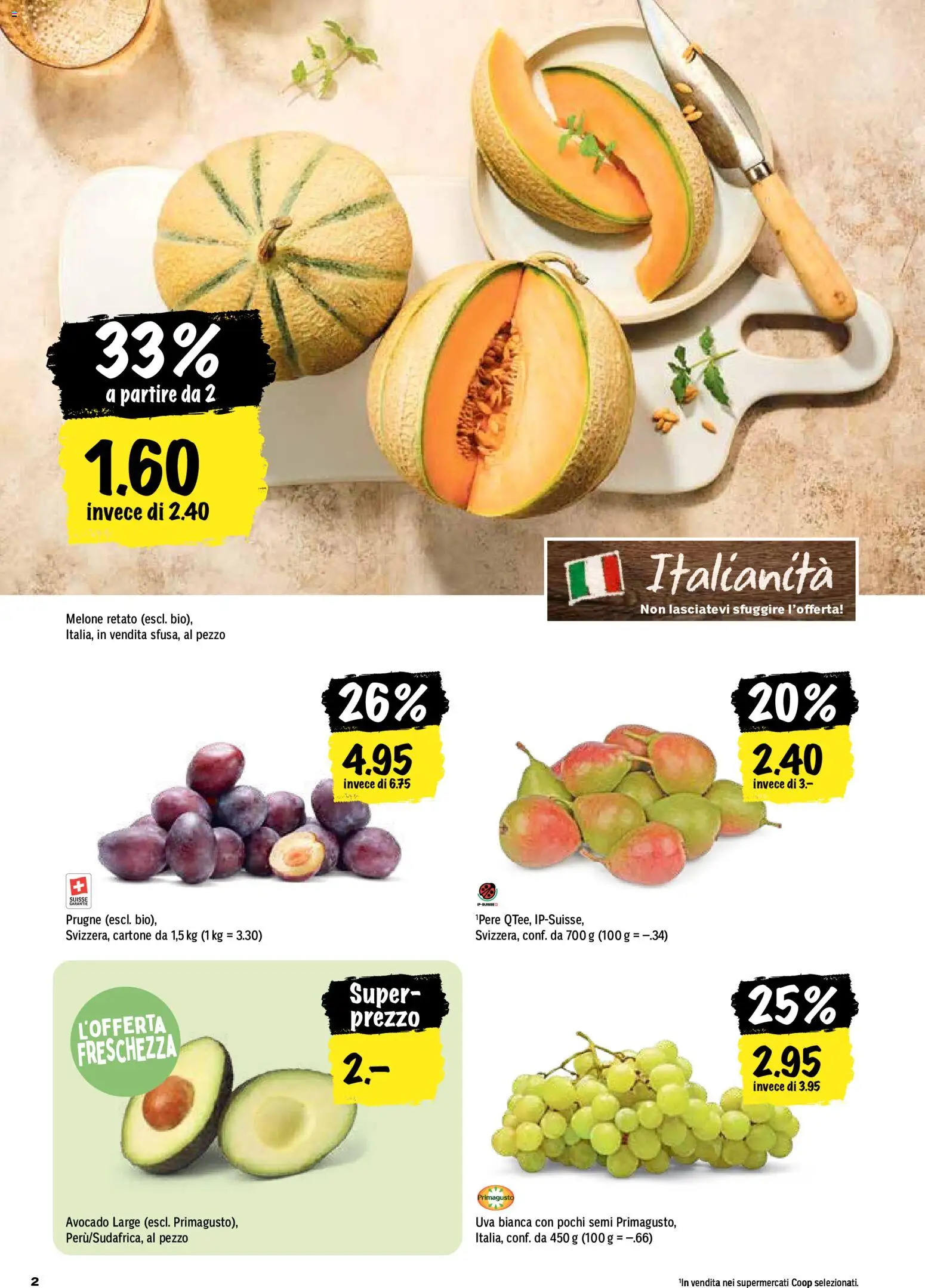 Coop aktionen IT – gültig ab 20.08.2026 | Seite: 2 | Produkte: Avocado, Melone