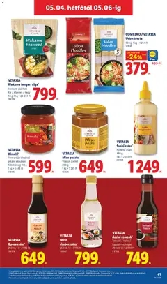 VITASIA Sushi szósz*, Növényi alapú 480 g - amely érvényes a következő dátumtól: 30.04.2026 | Oldal: 61 | Termékek: Kínai kel, Sushi, Tészta