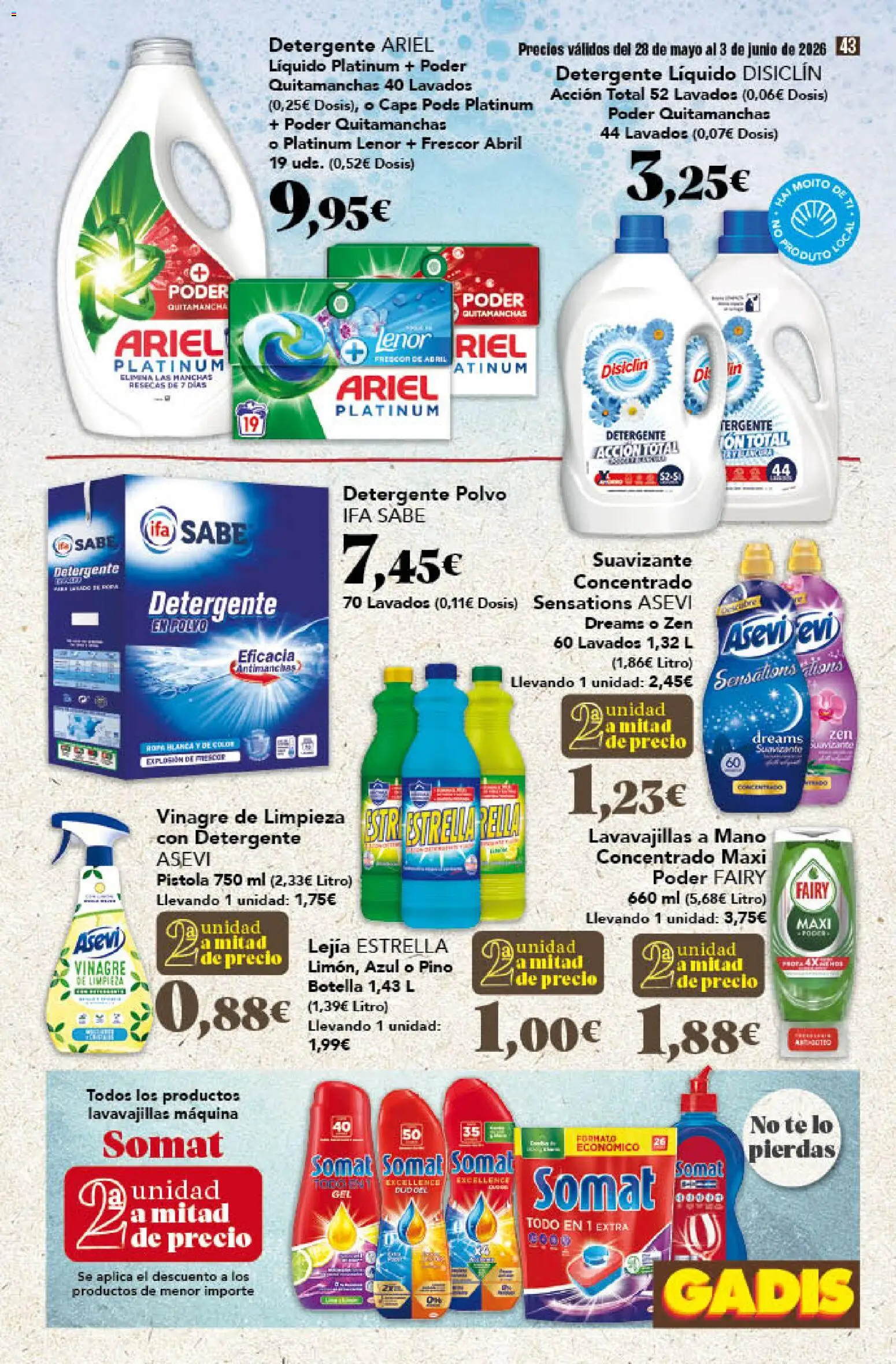 Gadis folleto │ válido desde el 28.05.2026 | Página: 43 | Productos: Detergente, Té, Detergente líquido, Δεξαμενή