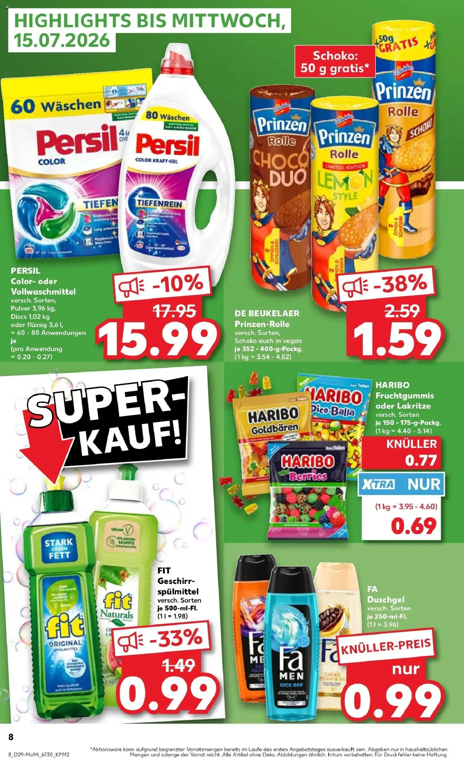 Kaufland Prospekt Meißen – gültig ab 13.07.2026 | Seite: 8 | Produkte: Haribo, Duschgel, Persil