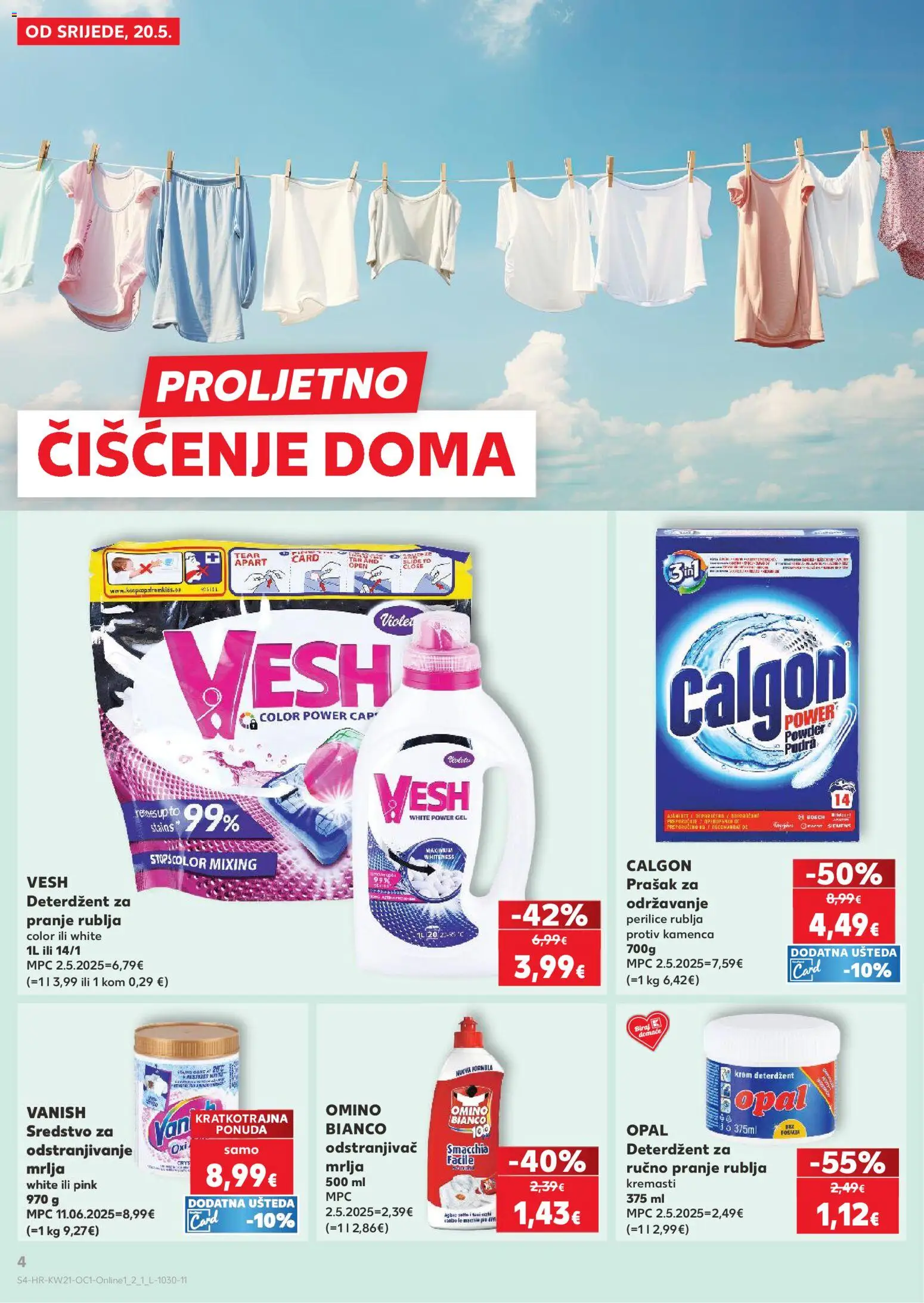 Kaufland katalog | vrijedi od 20.05.2026 | Stranica: 4 | Proizvodi: Perilice rublja, Deterdžent za pranje rublja, Deterdžent, Odstranjivač mrlja