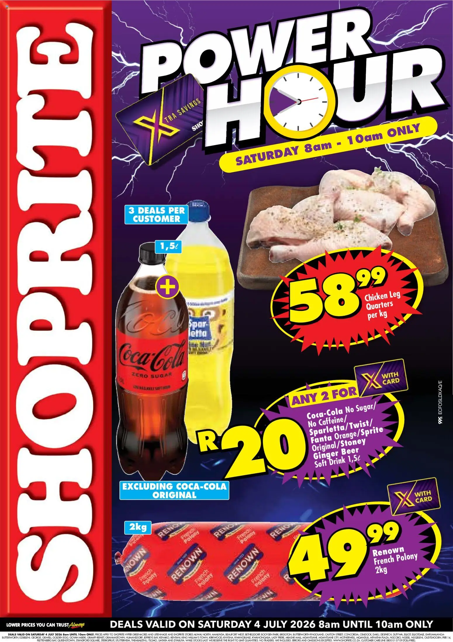 New Shoprite catalogue – valid from 04/07/2026 | Page: 1 | Products: Polony, Beer, Chicken, Sugar