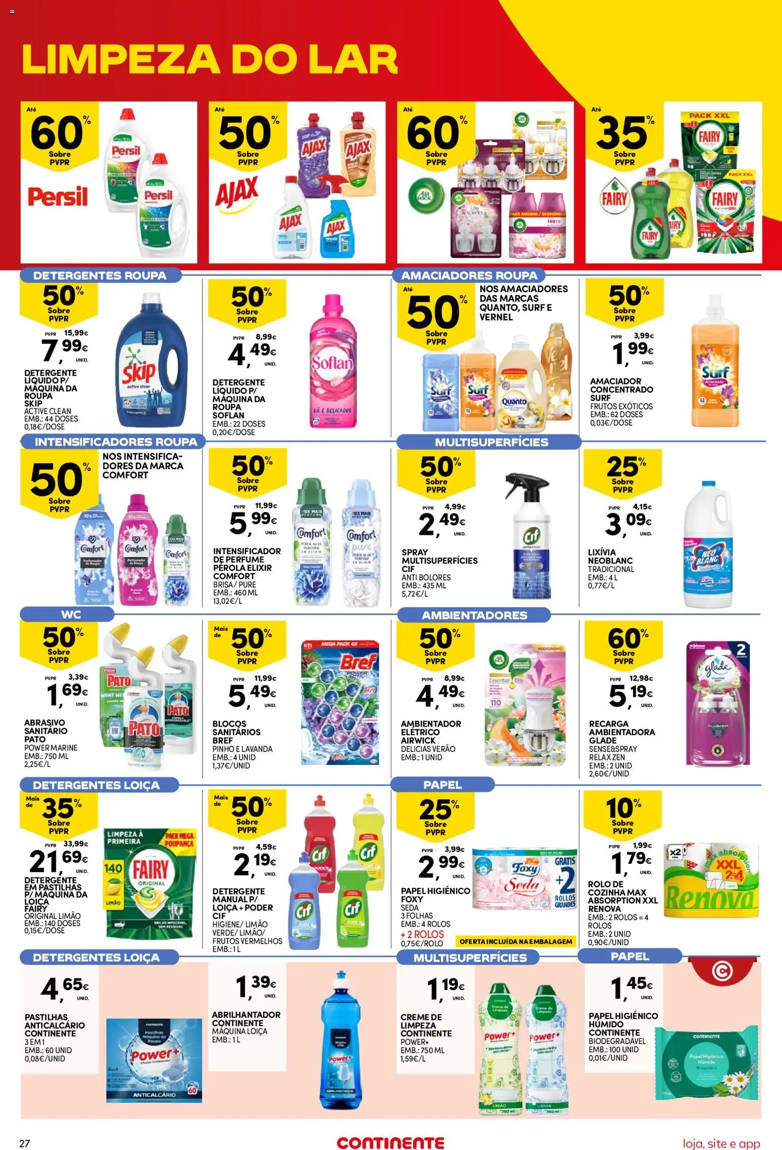 Continente Semanal Continente Bom Dia │ válido de 25/08/2026 | Página: 27 | Produtos: Perfume, Pato, Detergente, Creme