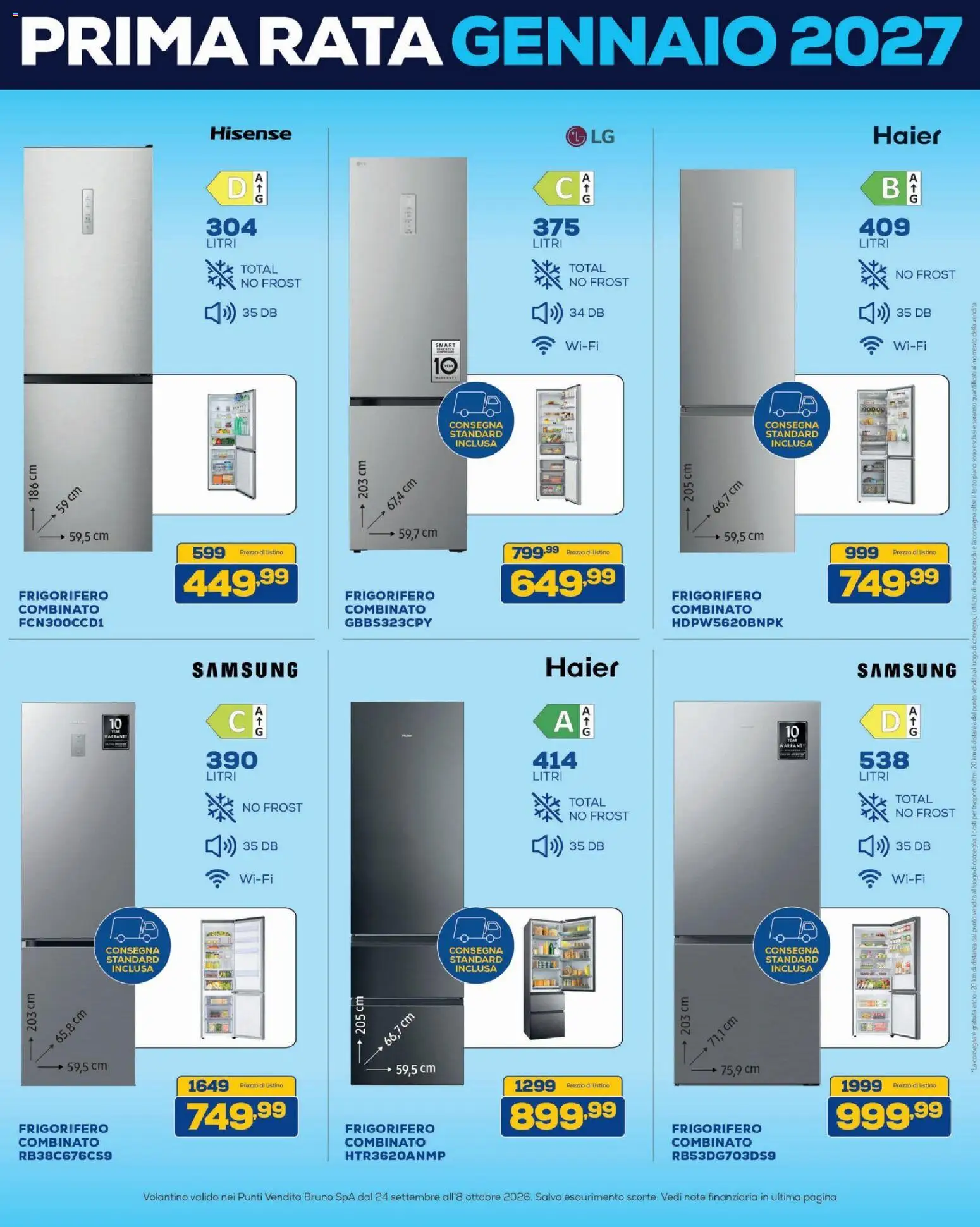 Volantino BRUNO del 24/09/2026 | Pagina: 33 | Prodotti: Tè, Frigorifero, Frigorifero combinato, Samsung