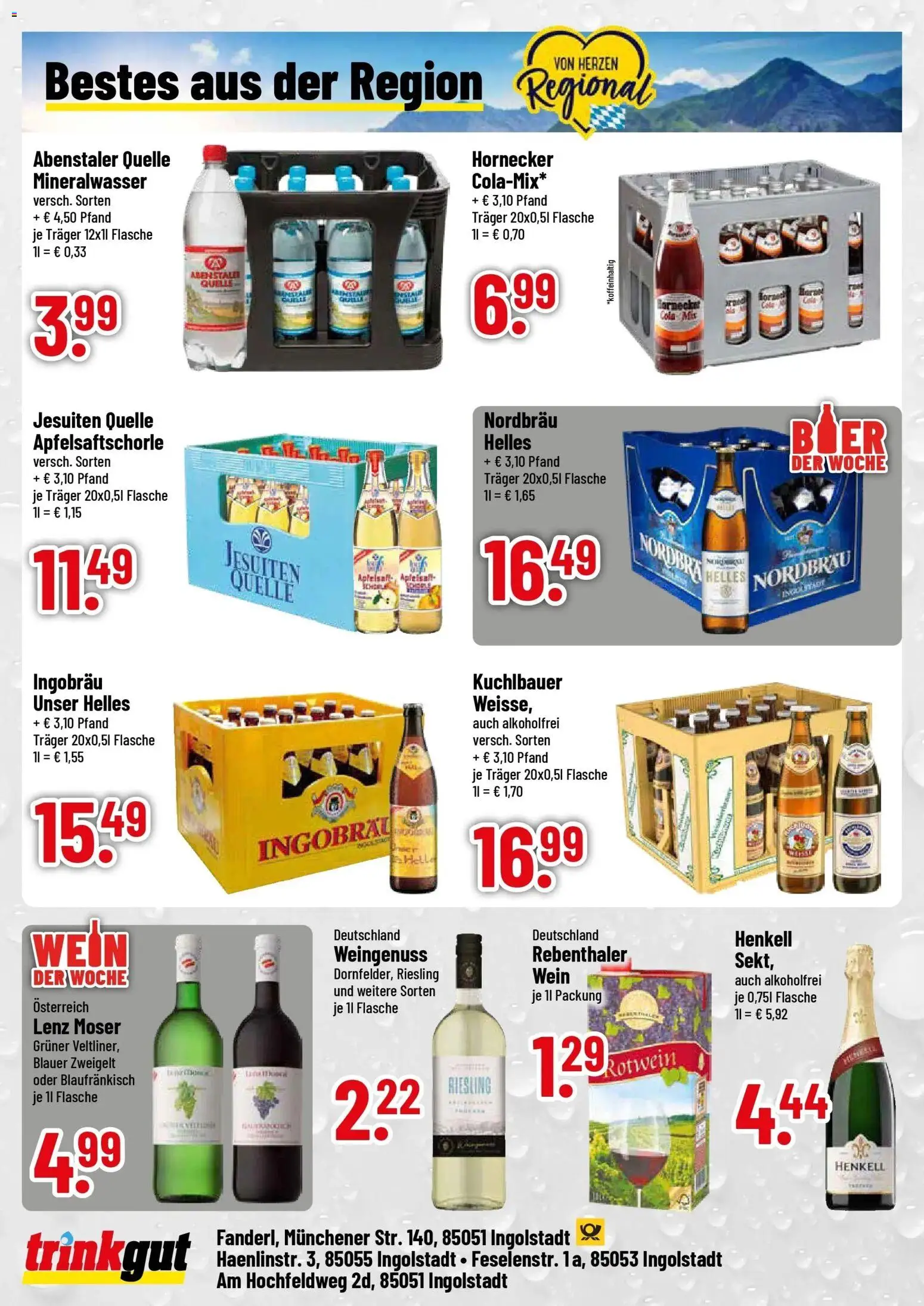 Trinkgut Prospekt Ingolstadt (ab 07.09.2026) » Angebote online | Seite: 4 | Produkte: Cola, Apfelsaft, Mineralwasser, Wein