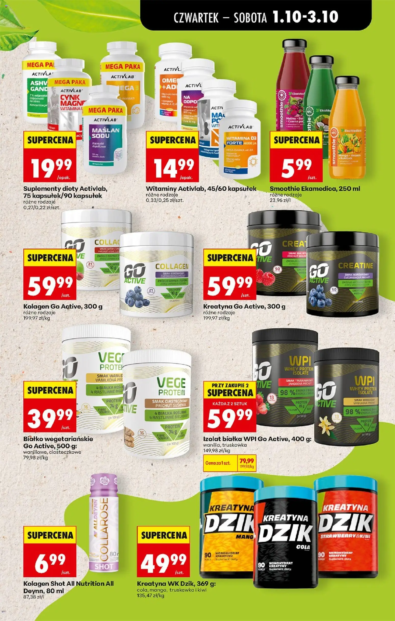 Biedronka Polsko leták - Codziennie niskie ceny od 01.10.2026 | Strana: 51 | Produkty: Kiwi, Kolagen, Whey protein, Cola