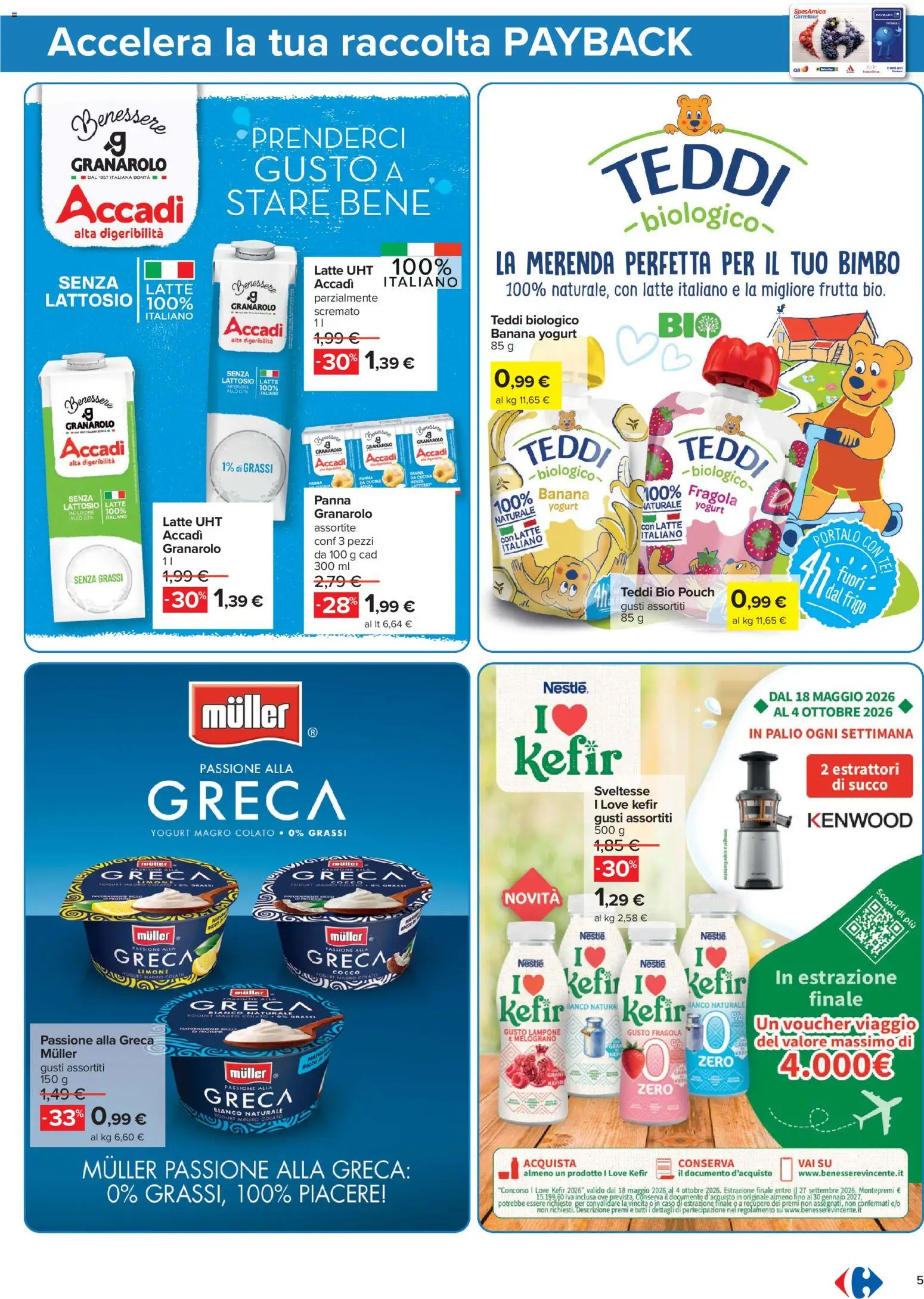 Volantino Carrefour del 06/08/2026 | Pagina: 5 | Prodotti: Kefir, Yogurt, Panna, Limone