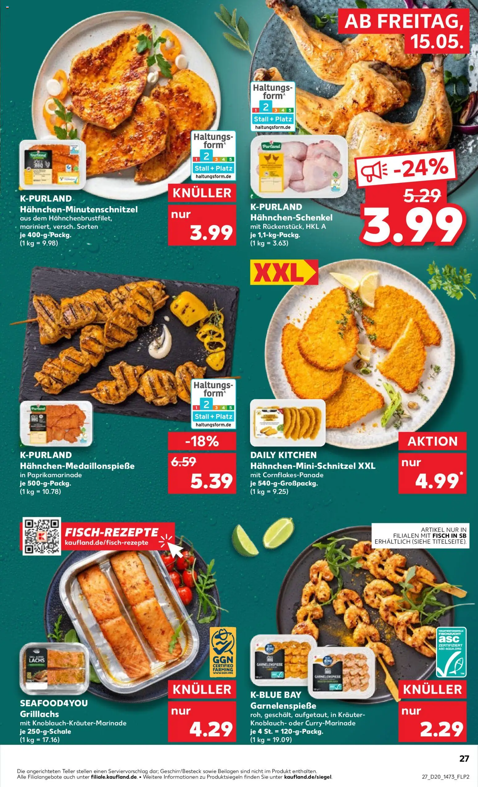 Kaufland Prospekt Berlin	 – gültig ab 15.05.2026 | Seite: 27 | Produkte: Hahnchenschenkel, Schnitzel, Fisch, Knoblauch