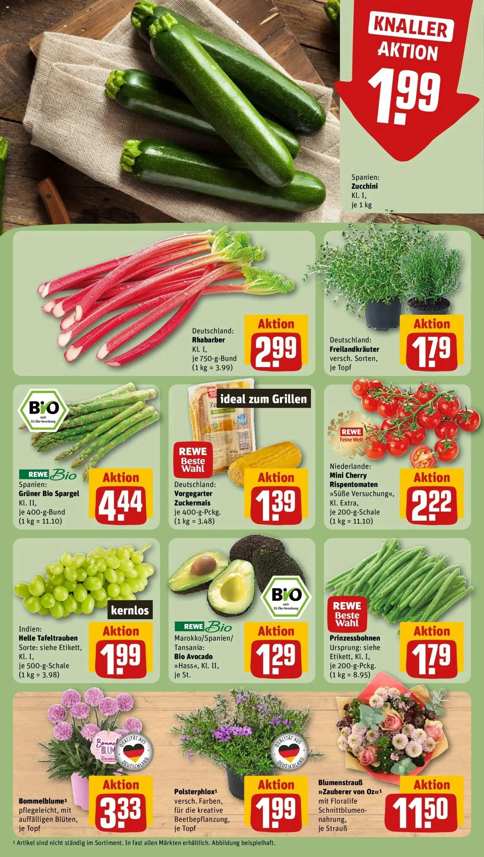 Rewe Prospekt Berlin / Steglitz	 – gültig ab 20.04.2026 | Seite: 9 | Produkte: Spargel, Avocado, Rhabarber, Zucchini