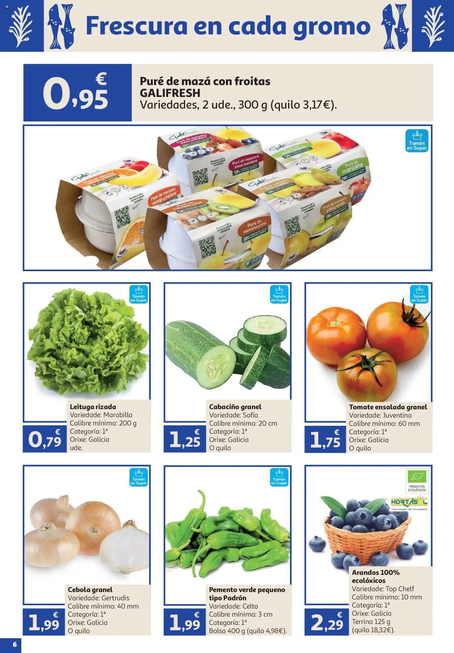 Alcampo Vive Galicia │ válido desde el 23/07/2026 | Página: 6 | Productos: Kiwi, Manzana, Ensalada, Τσιπς