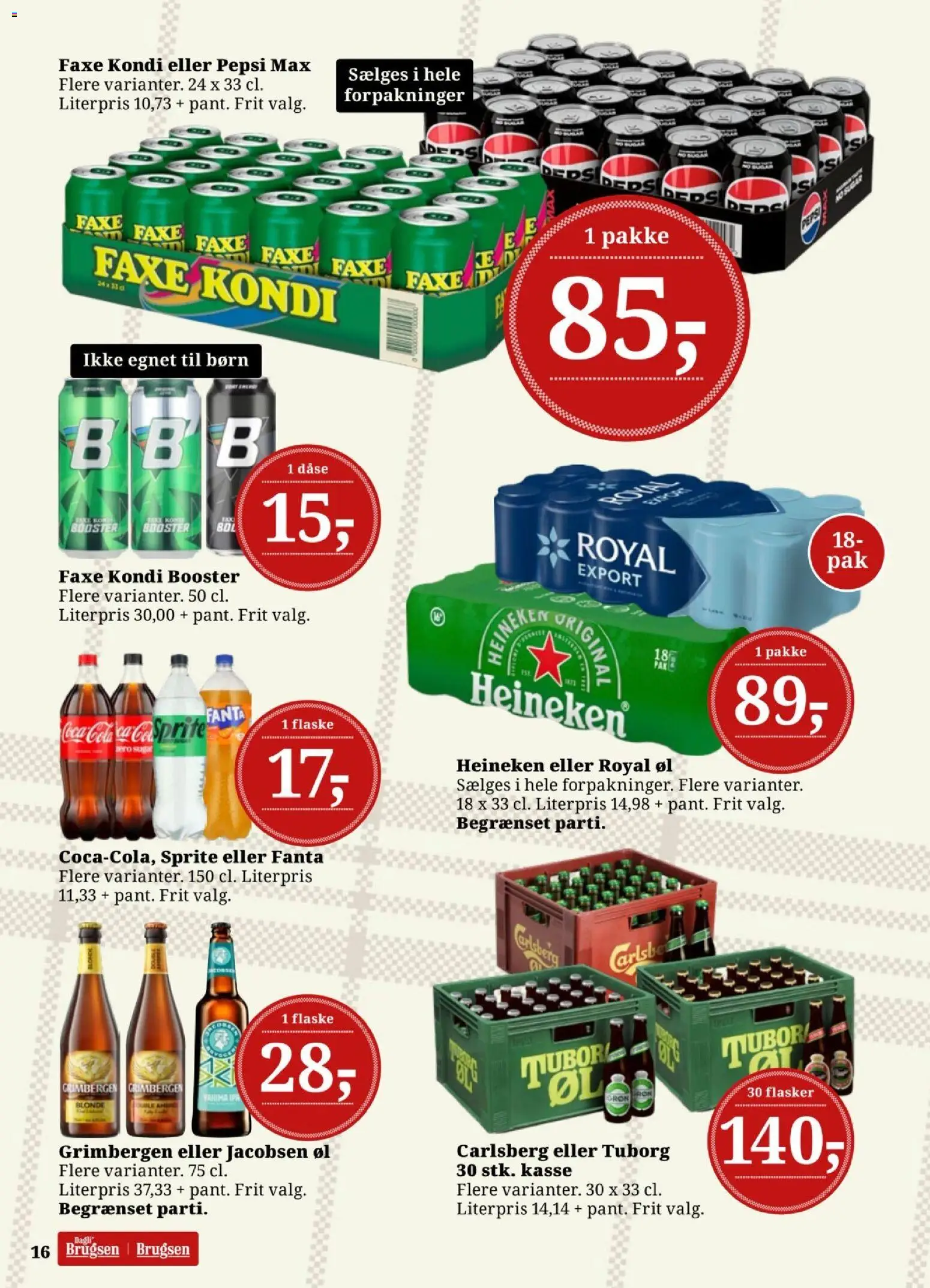 Dagli'Brugsen tilbudsavis – gyldig fra 14/08/2026 | Side: 16 | Produkter: Fanta, Faxe Kondi, Pepsi, Pepsi Max
