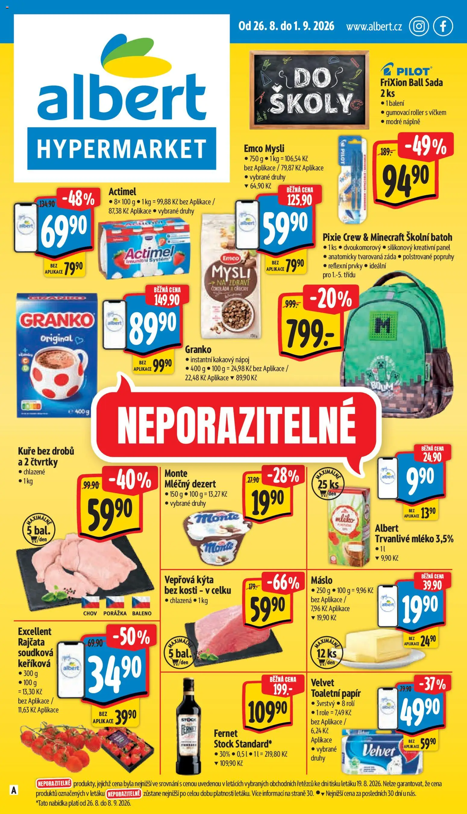 Albert leták - Hypermarket od 26.08.2026 | Strana: 1