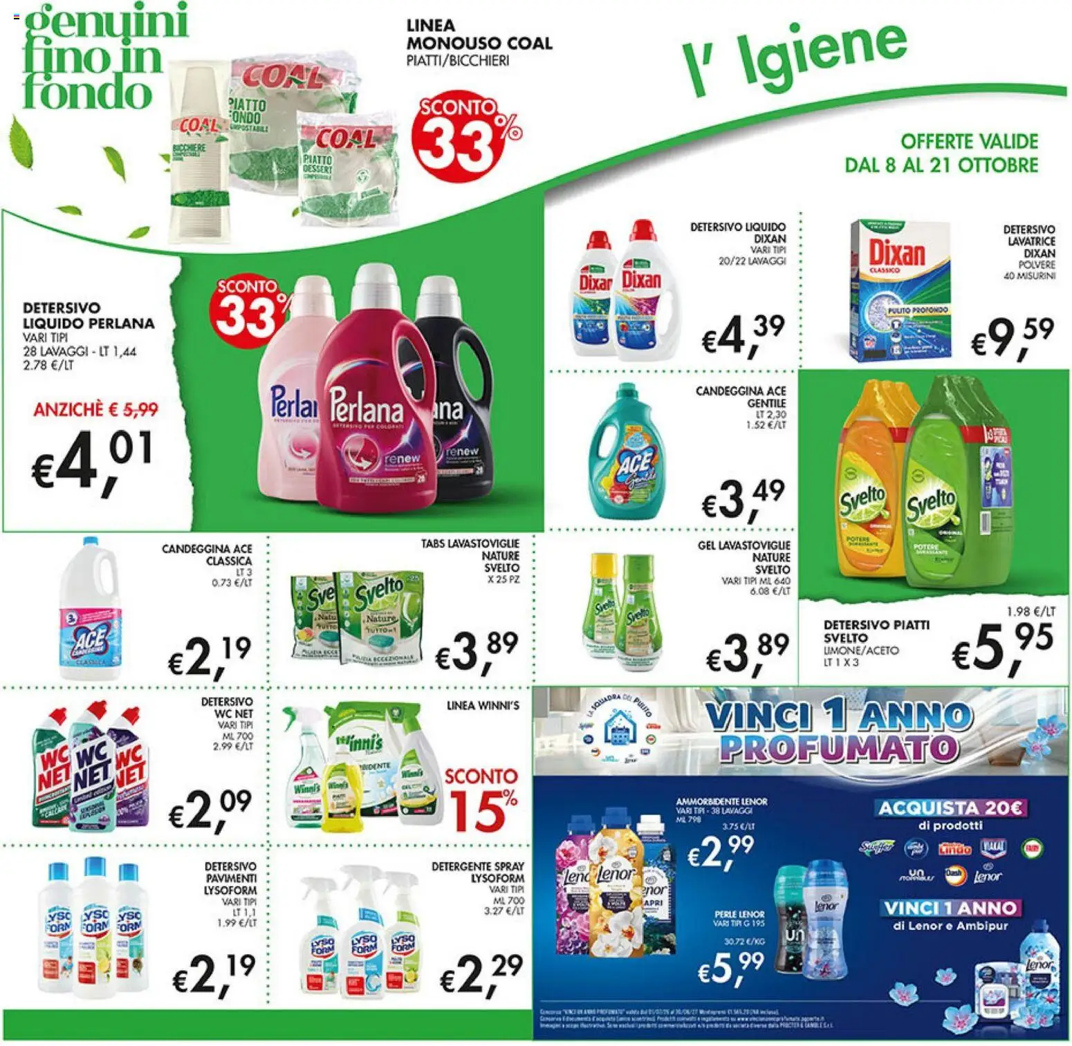 Volantino Coal del 08/10/2026 | Pagina: 20 | Prodotti: Ammorbidente, Detergente, Lavatrice, Piatto
