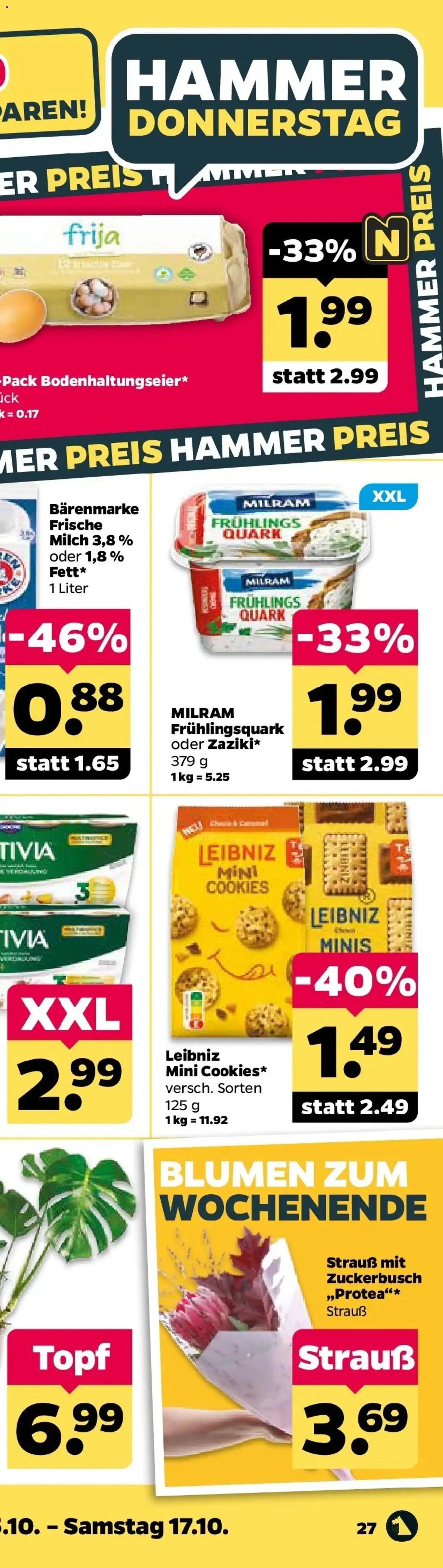 Netto Aktueller Prospekt ab 12.10.2026 → Angebote nächste Woche | Seite: 68 | Produkte: Quark, Milch, Blumen, Milram