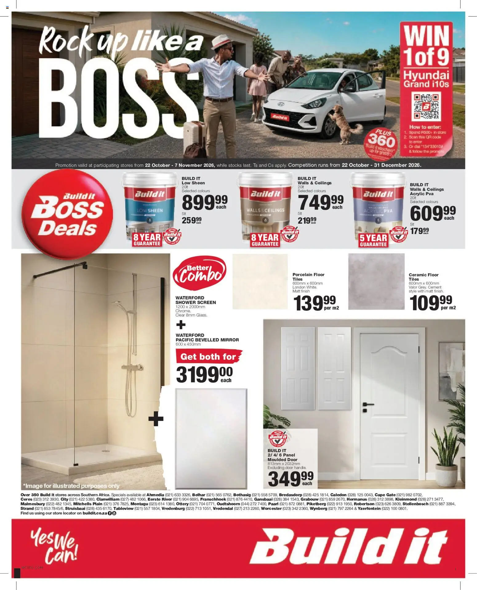 New Build It catalogue – valid from 22/10/2026 | Page: 1 | Products: Shower, Mirror, Gate, Cement