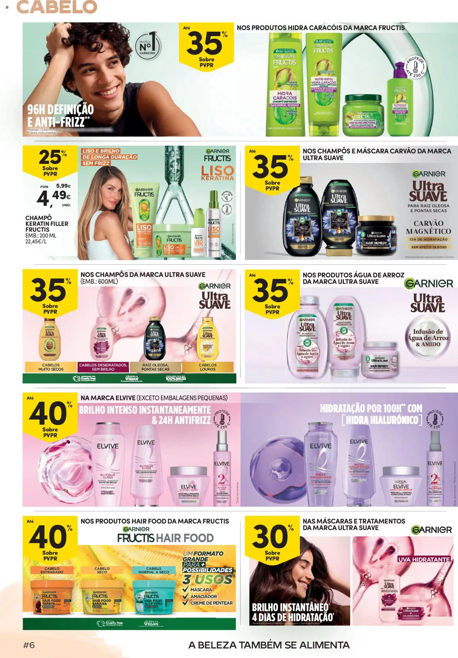 Continente Beleza Receita perfeita para um cuidado total │ válido de 18/08/2026 | Página: 6 | Produtos: Agua, Banana, Shampoo, Proteina