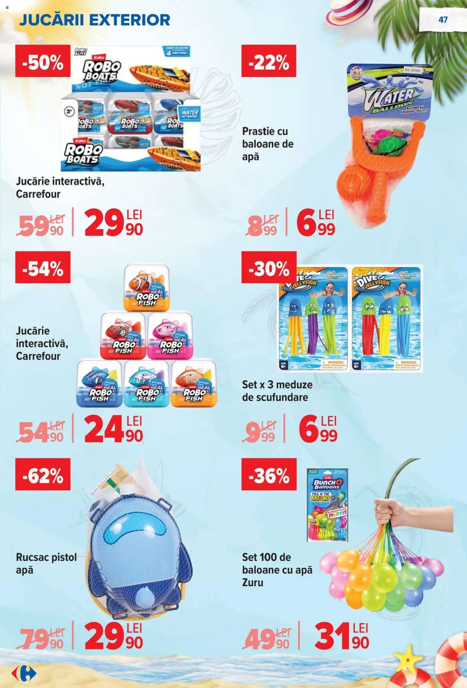 Noul catalog Carrefour – valabil de la 17.06.2026 | Pagină: 48 | Produse: Robot, Apă, Rucsac