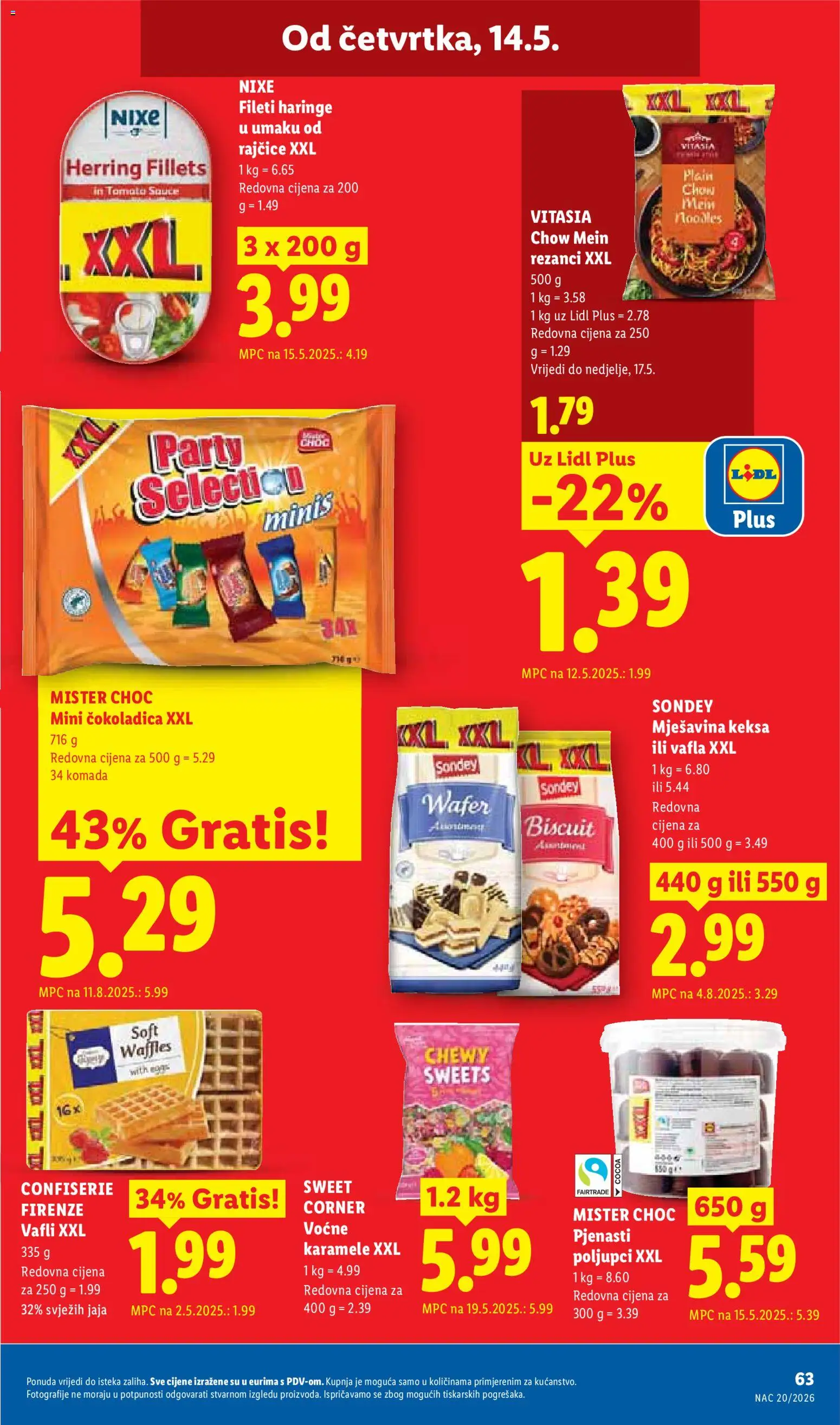 Lidl katalog | vrijedi od 11.05.2026 | Stranica: 63 | Proizvodi: Jaja, Rajčice, Rezanci, Vafli