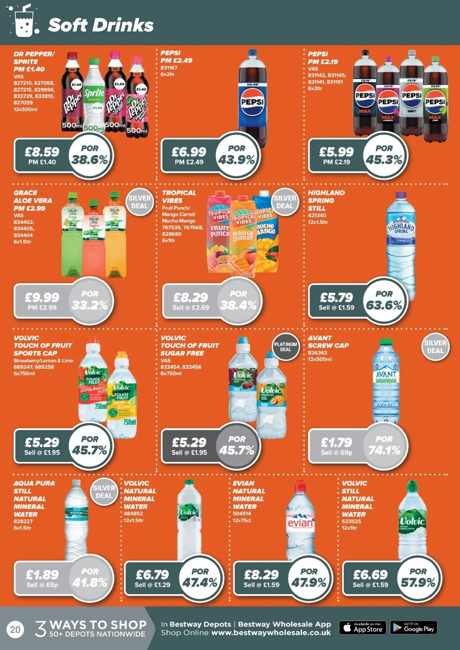 {H1} | Page: 20 | Products: Carrot, Water, Mineral water, Strawberry