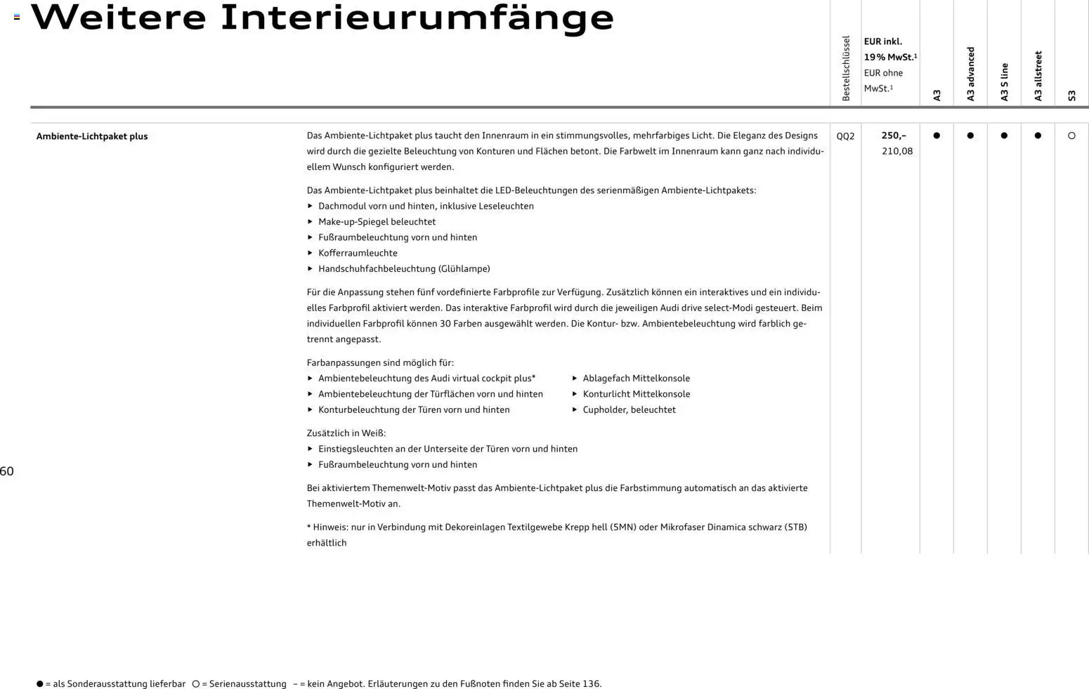 Audi A3 – gültig ab 28.10.2025 | Seite: 60