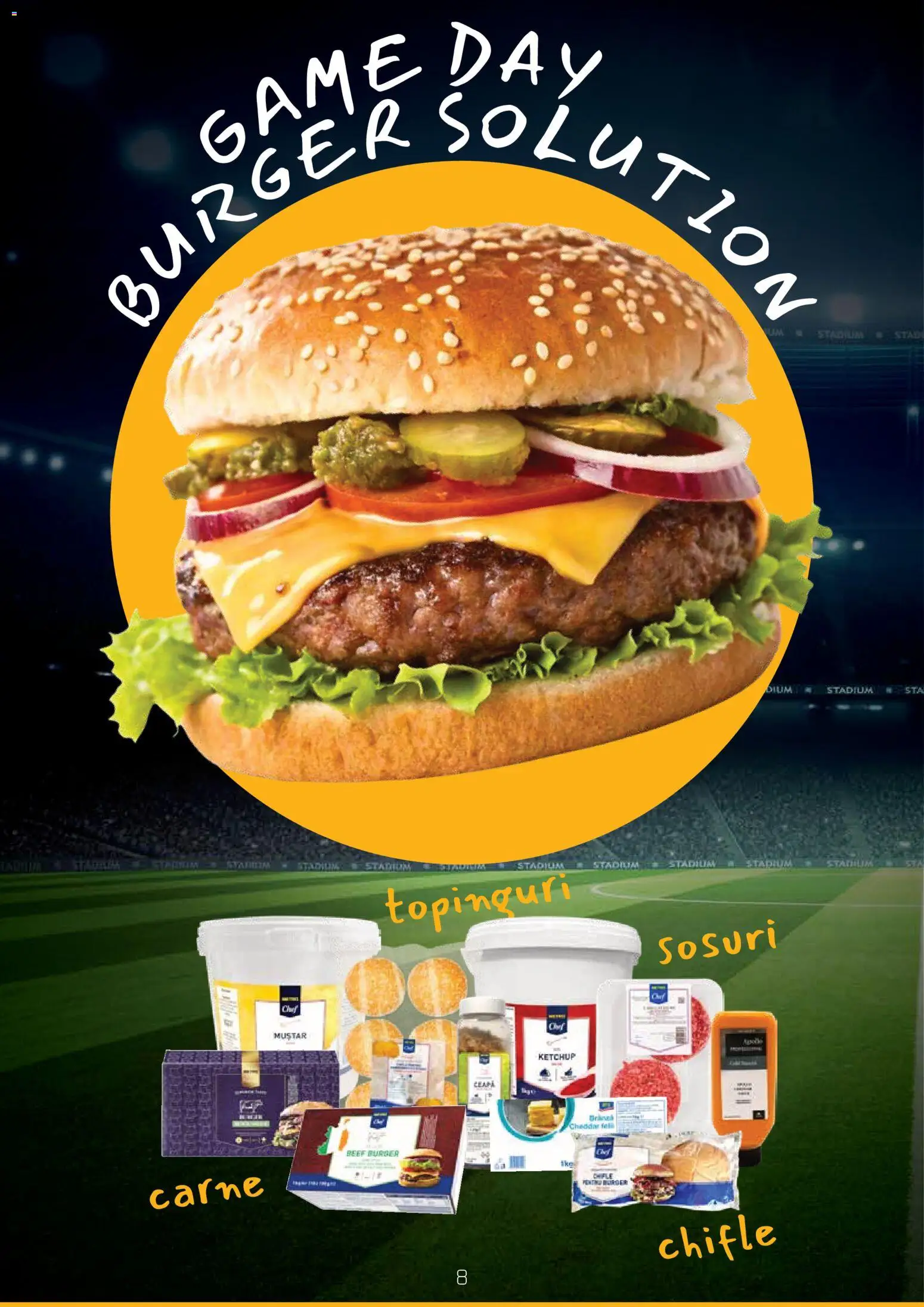 Noul catalog Metro – valabil de la 08.06.2026 | Pagină: 8 | Produse: Muștar, Ketchup, Burger