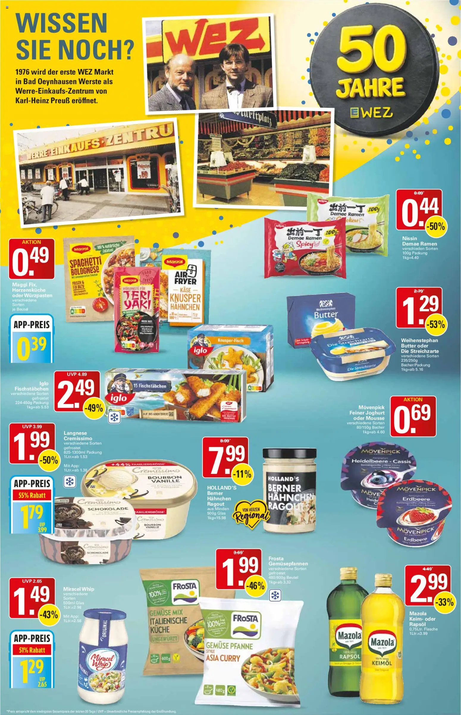 WEZ Prospekt – gültig ab 12.10.2026 | Seite: 2 | Produkte: Joghurt, Schokolade, Gemüse, Bourbon