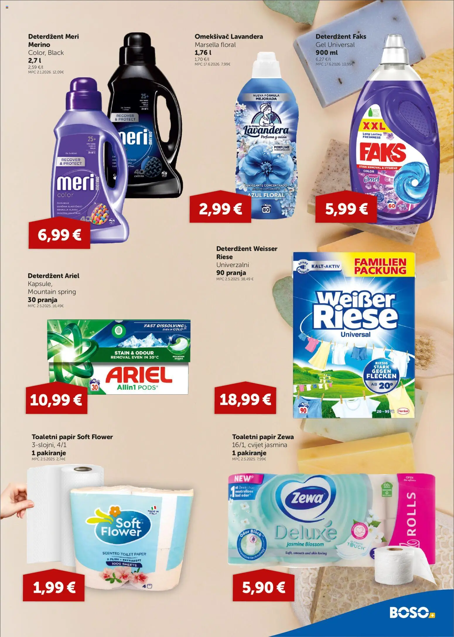 Boso katalog | vrijedi od 01.10.2026 | Stranica: 15 | Proizvodi: Deterdžent, Toaletni papir, Ariel, Weisser Riese