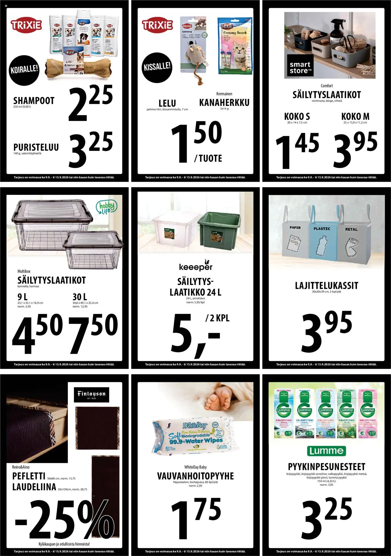 Tuuri tarjoukset – voimassa 09/09/2026 alkaen | Sivu: 19 | Tuotteet: Shampoo, Säilytyslaatikot, Laatikko