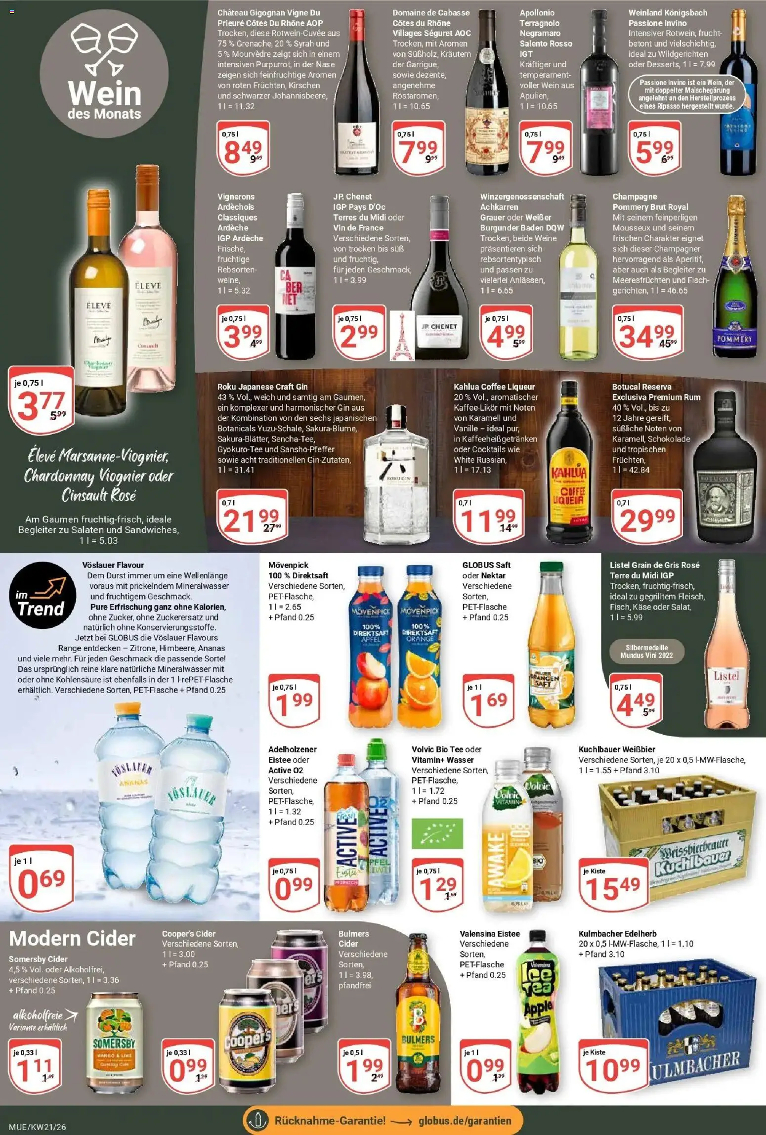 Globus Prospekt Mühldorf – gültig ab 17.05.2026 | Seite: 15 | Produkte: Weißbier, Rum, Kirschen, Wasser