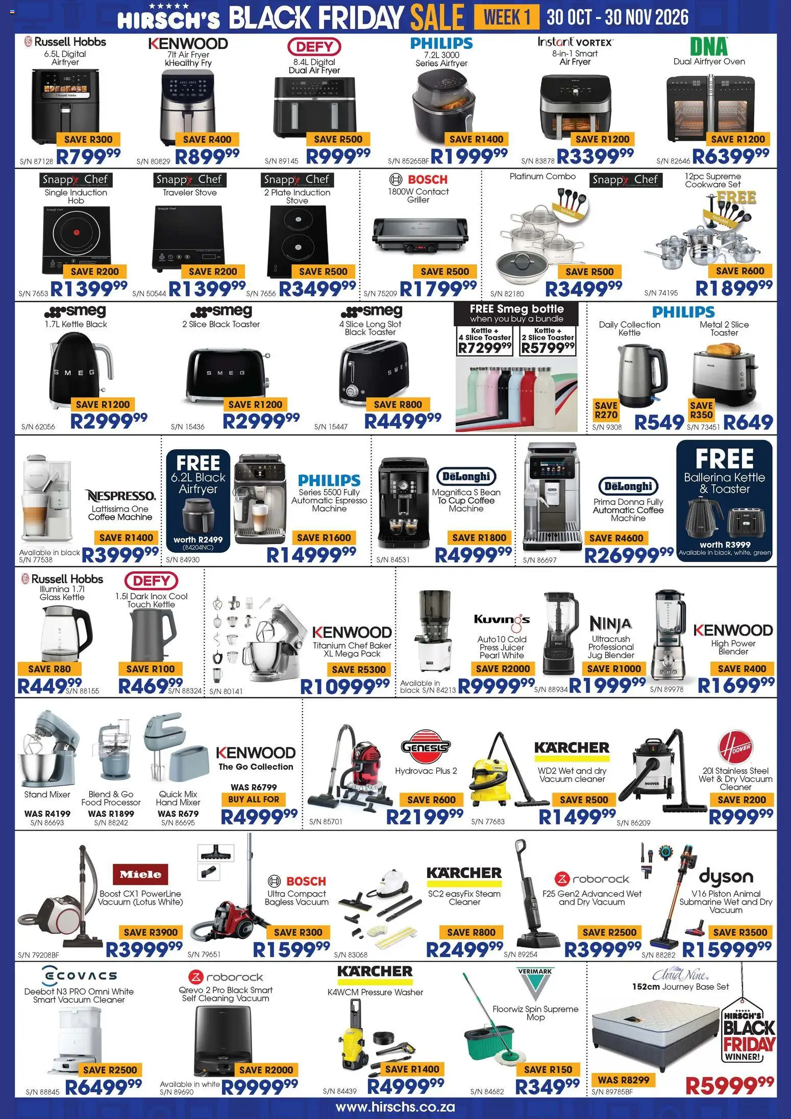 New Hirsch's catalogue – valid from 30/10/2026 | Page: 4 | Products: Stove, Vacuum cleaner, Juicer, Food processor