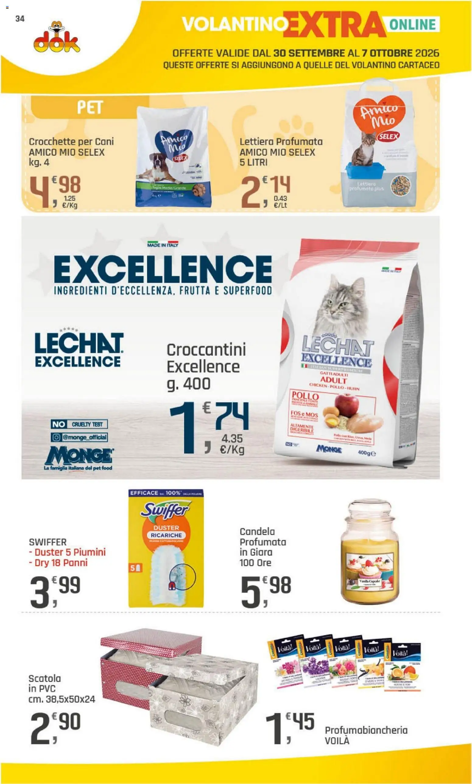 Volantino DOK del 24/09/2026 | Pagina: 34 | Prodotti: Frutta, Crocchette, Ingredienti, Crocchette per cani