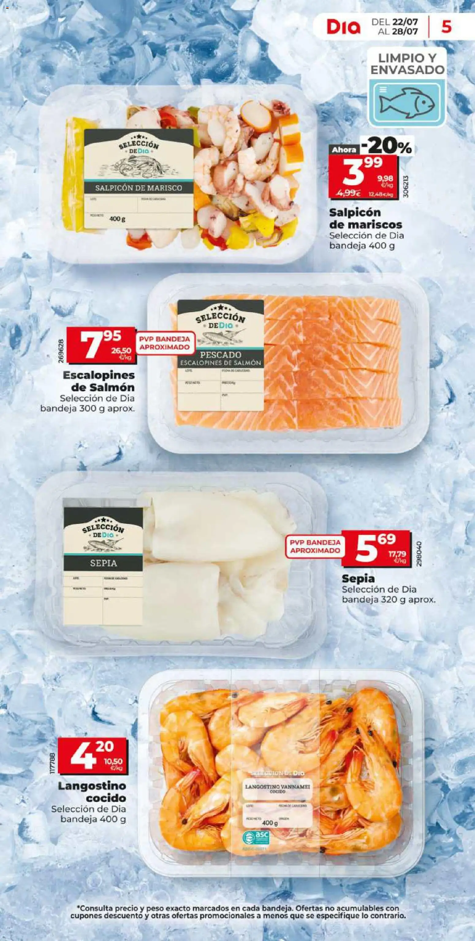 Dia - folleto Market │ válido desde el 22/07/2026 | Página: 5 | Productos: Pescado, Peso, Bandeja, Langostino