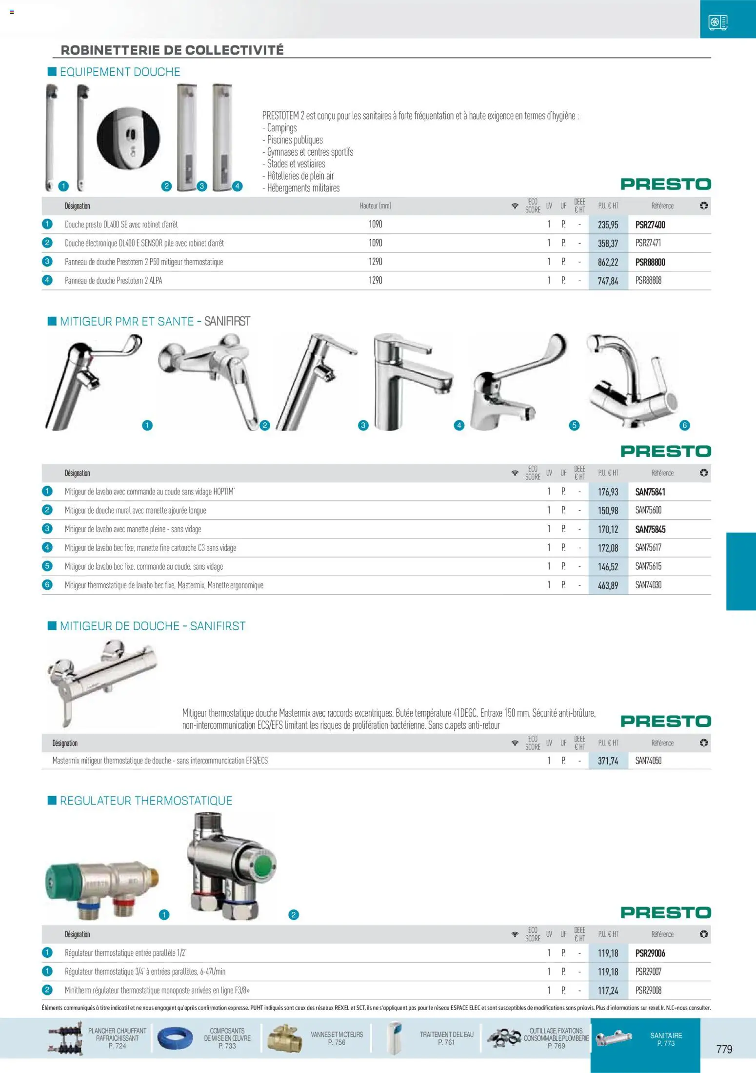 {H1} | Page: 124 | Produits: Robinet, Lavabo, Douche, Cartouche