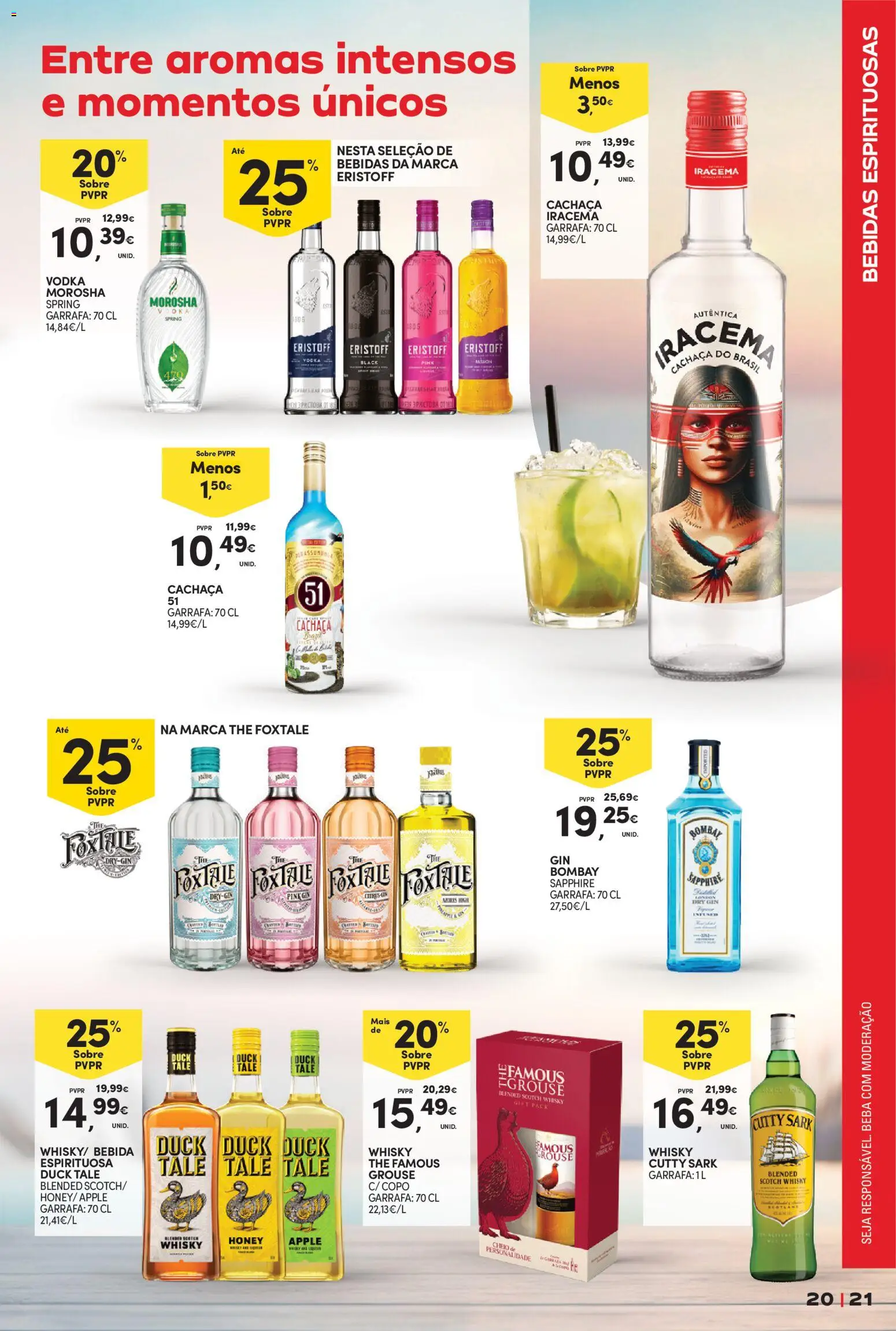 Continente - Vinhos de Verão │ válido de 21/07/2026 | Página: 21 | Produtos: Whisky, Gin, Vodka, Bebida