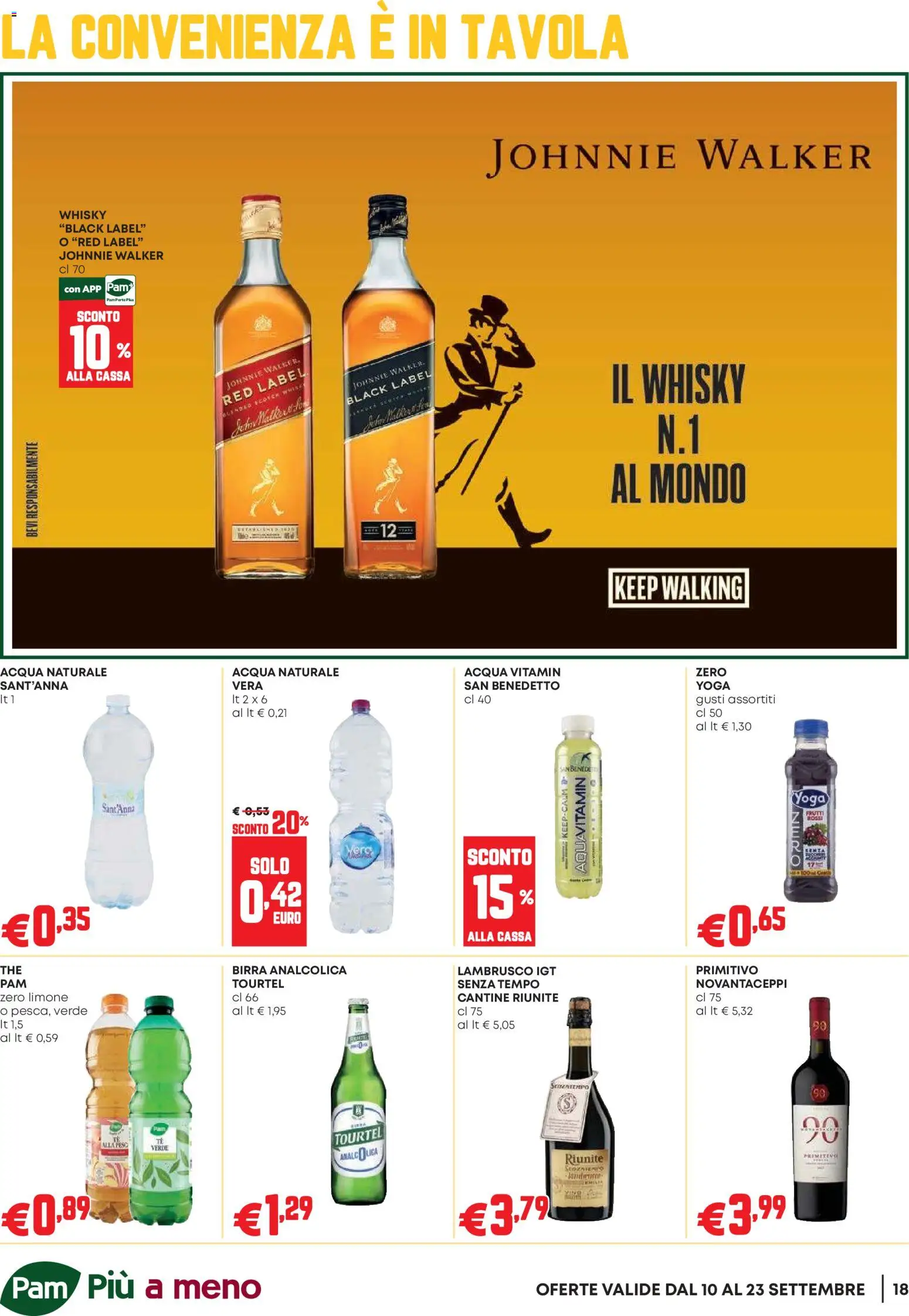 Volantino PAM del 10/09/2026 | Pagina: 18 | Prodotti: Birra, Whisky, Acqua, Acqua naturale