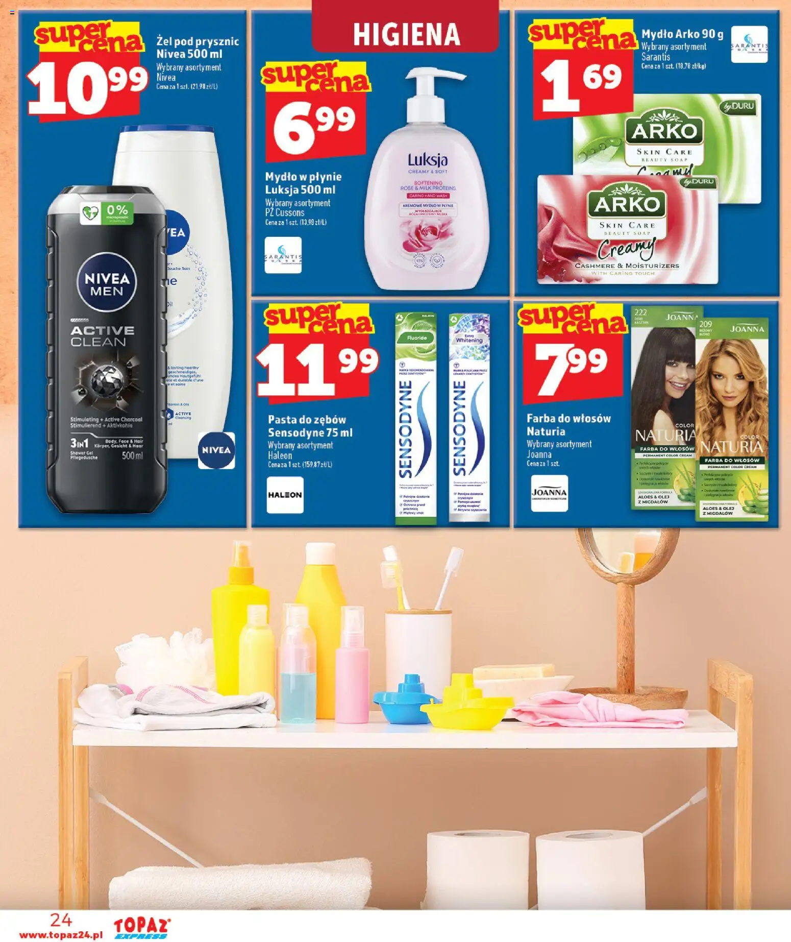 Topaz gazetka - Express od 25.06.2026 | Strona: 24 | Produkty: Farba do włosów, Aloes, Olej, Żel pod prysznic