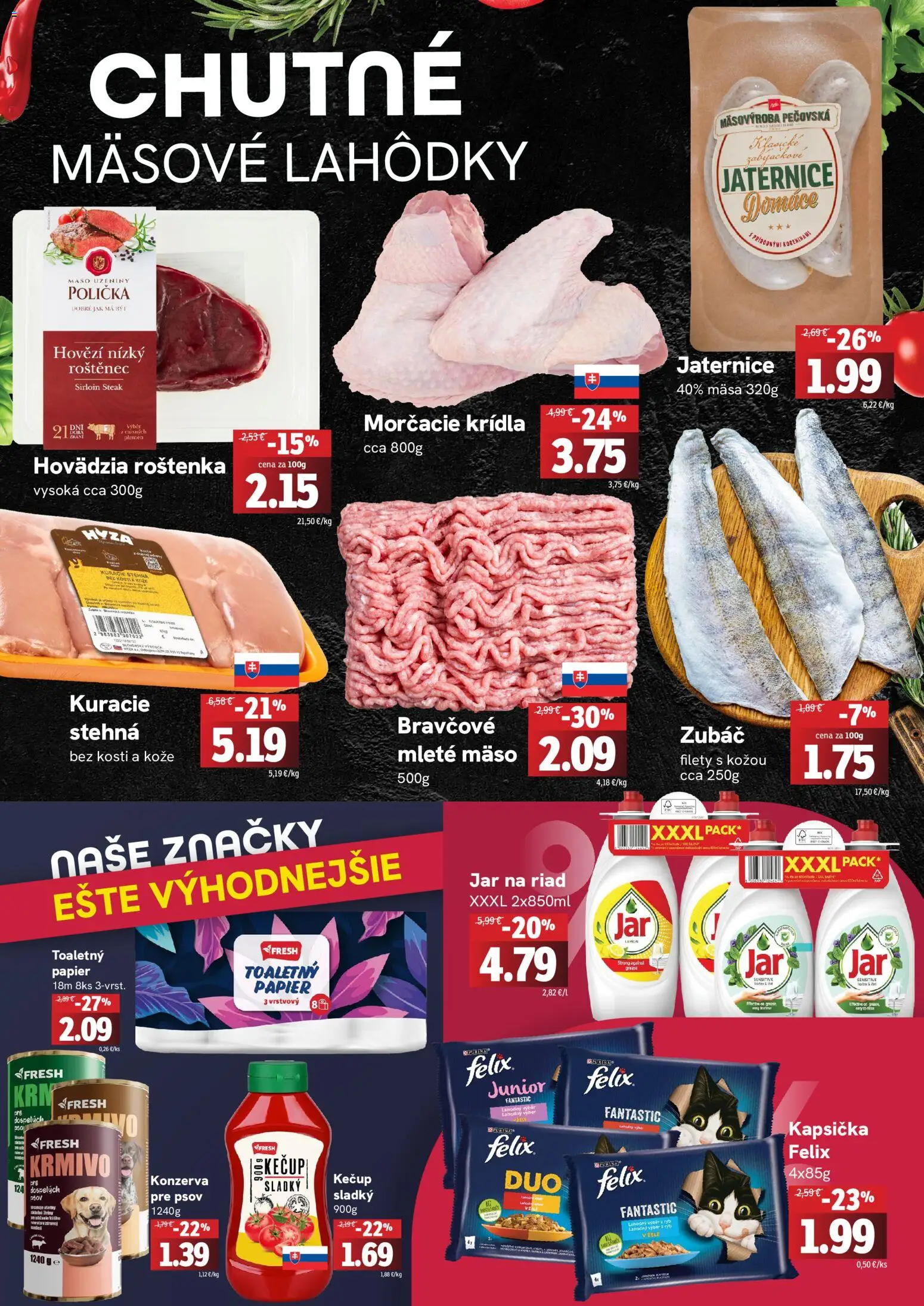 Nové Fresh akcie – leták je platný od 01.10.2026 | Strana: 2 | Produkty: Mäso, Kečup, Stehná, Roštenka