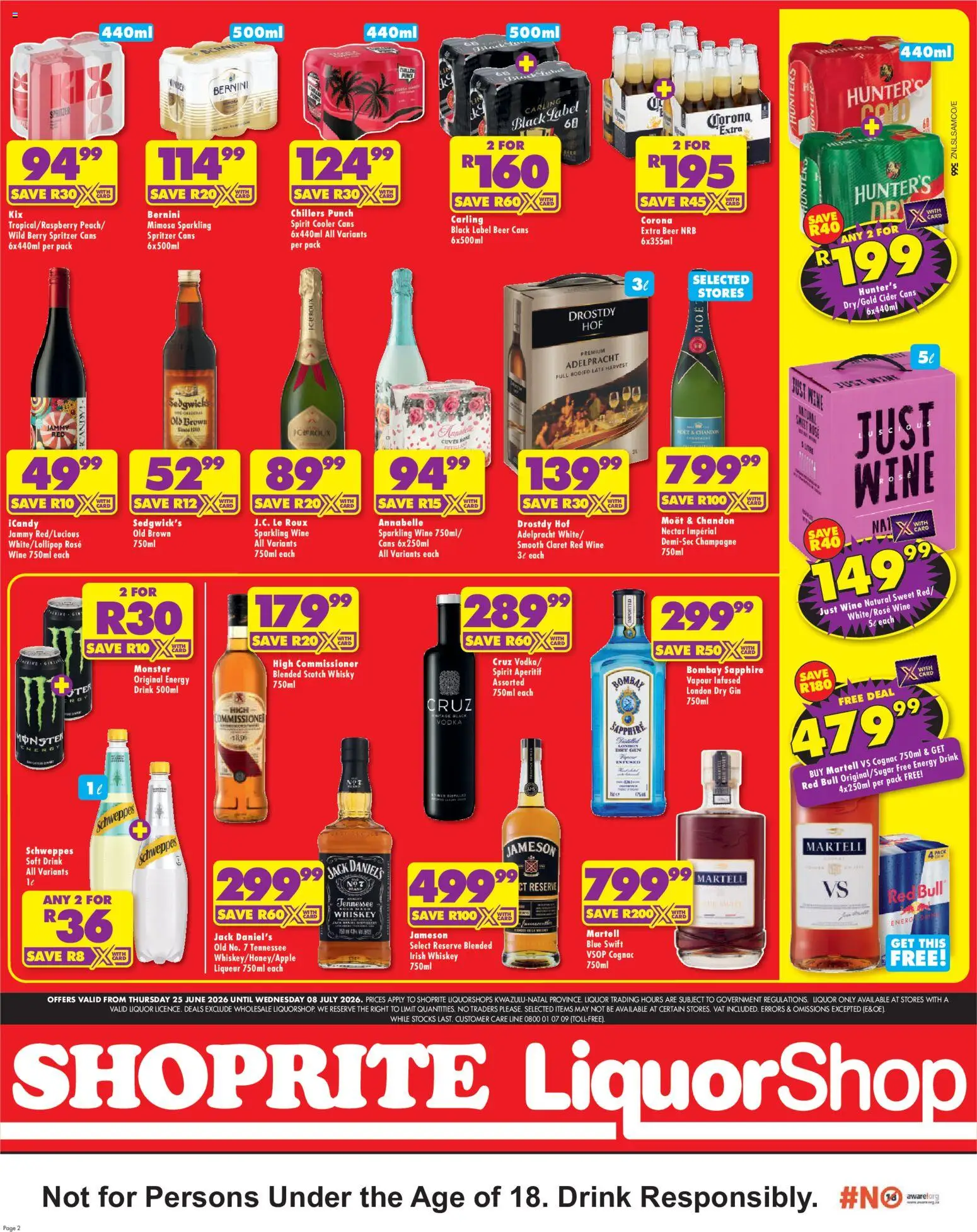 New Shoprite catalogue – valid from 25/06/2026 | Page: 2 | Products: Cooler, Wine, Beer, Ensalada de quino