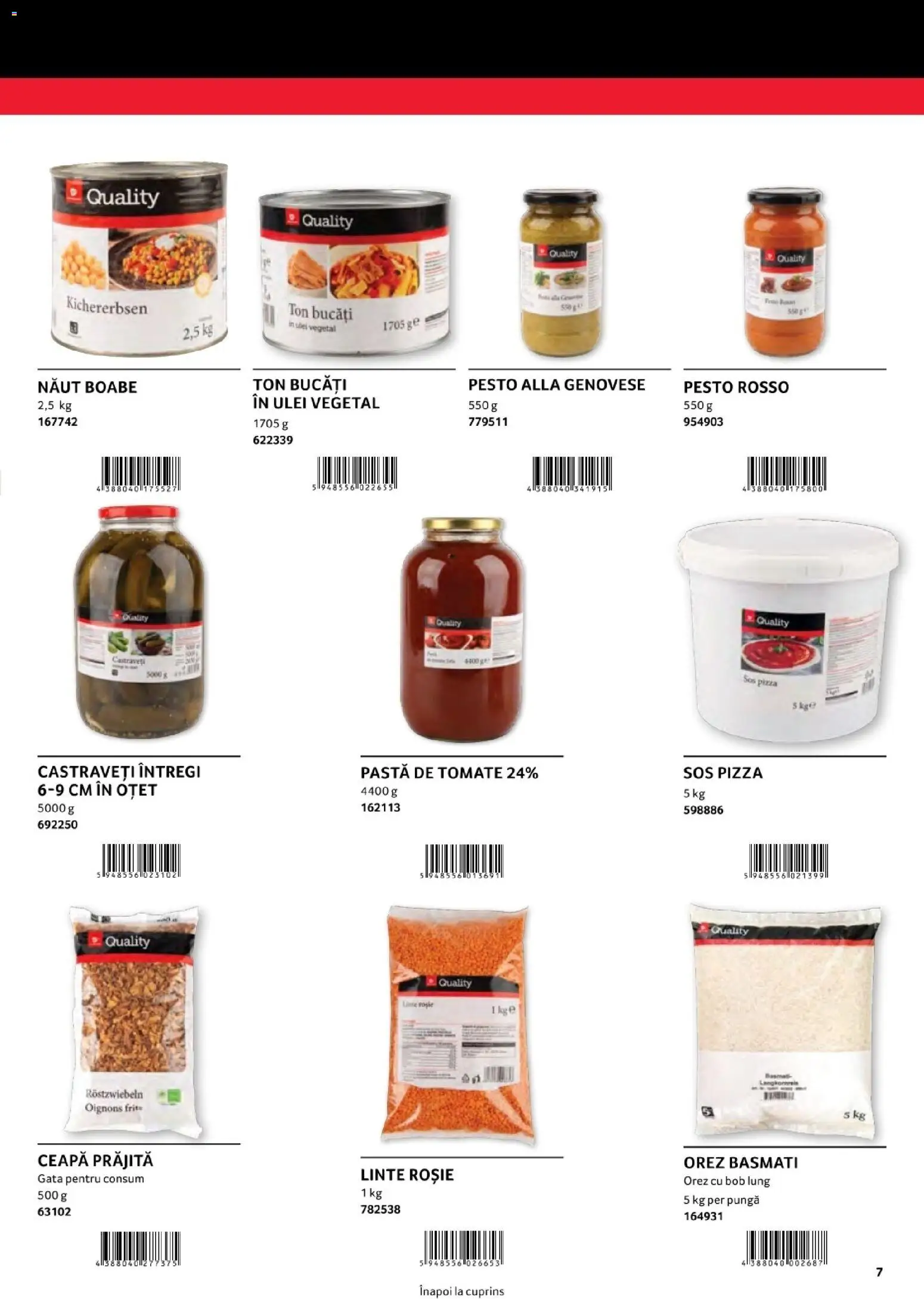 Noul catalog Selgros – valabil de la 01.08.2026 | Pagină: 7 | Produse: Pungă, Pastă de tomate, Orez basmati, Ceapă