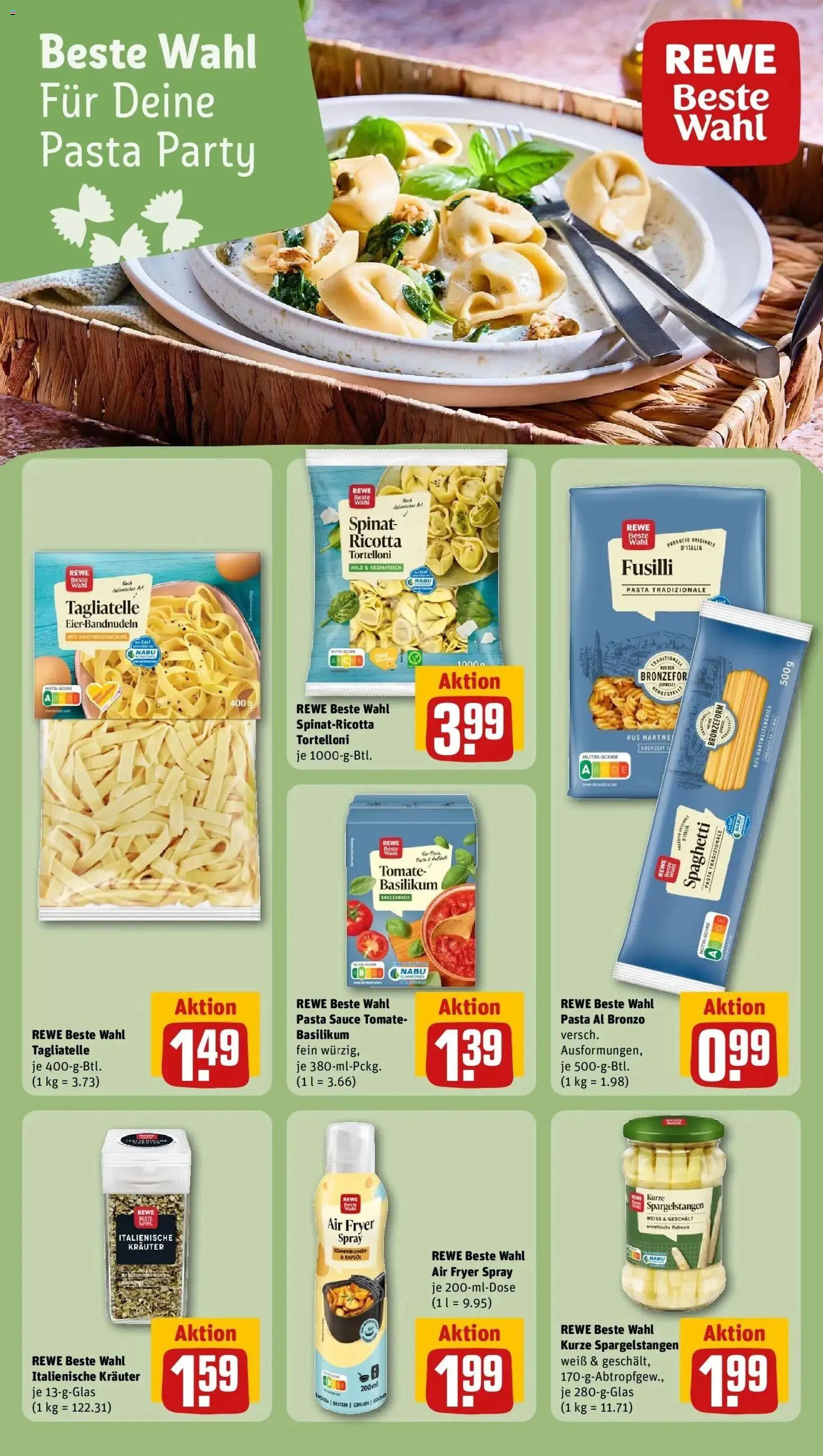 REWE Prospekt ab 28.09.2026 zum Blättern » Angebote | Seite: 25 | Produkte: Spaghetti, Rapsöl, Pasta